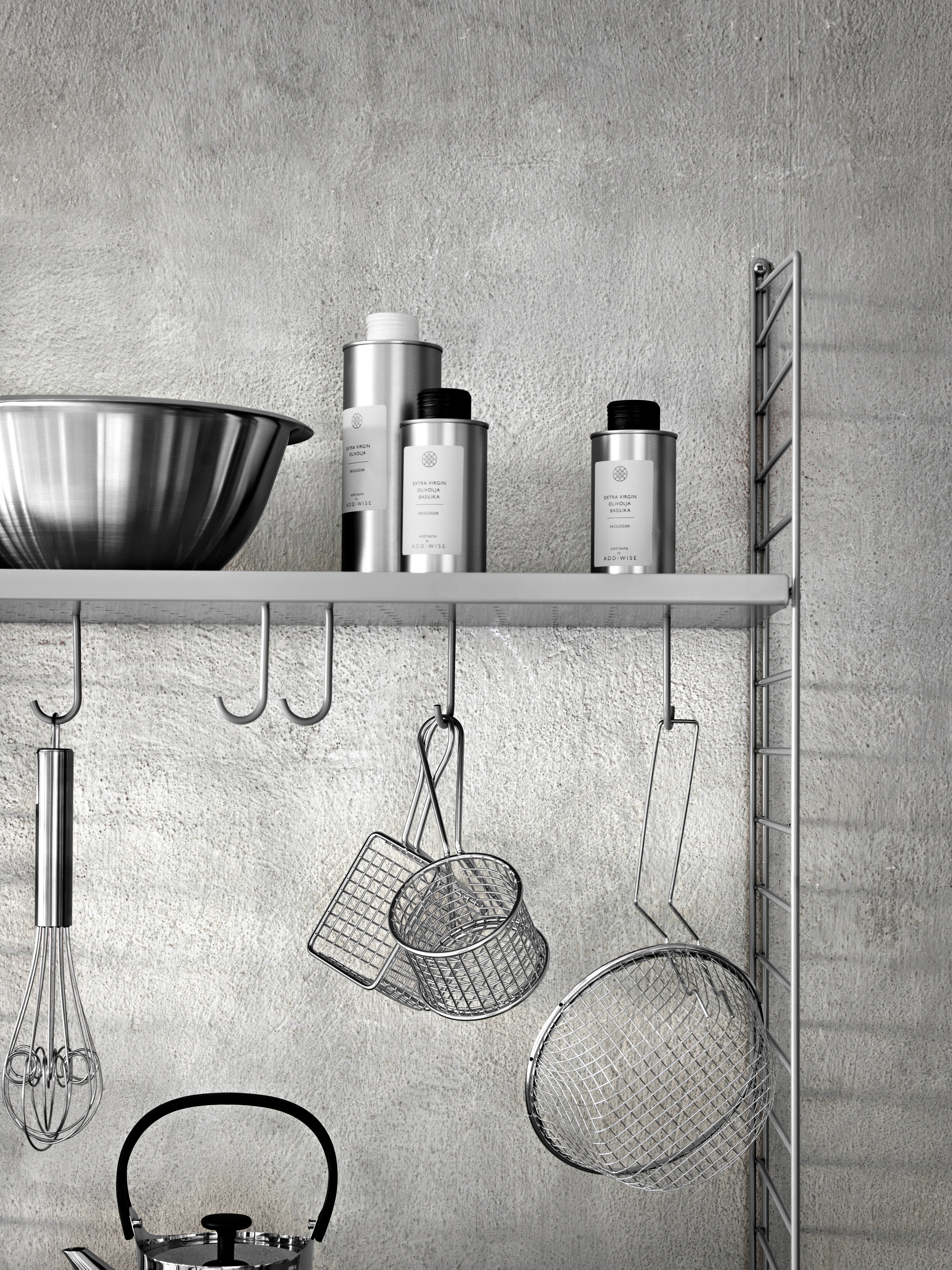 Metal shelves high w58 x d30 x h7 cm White