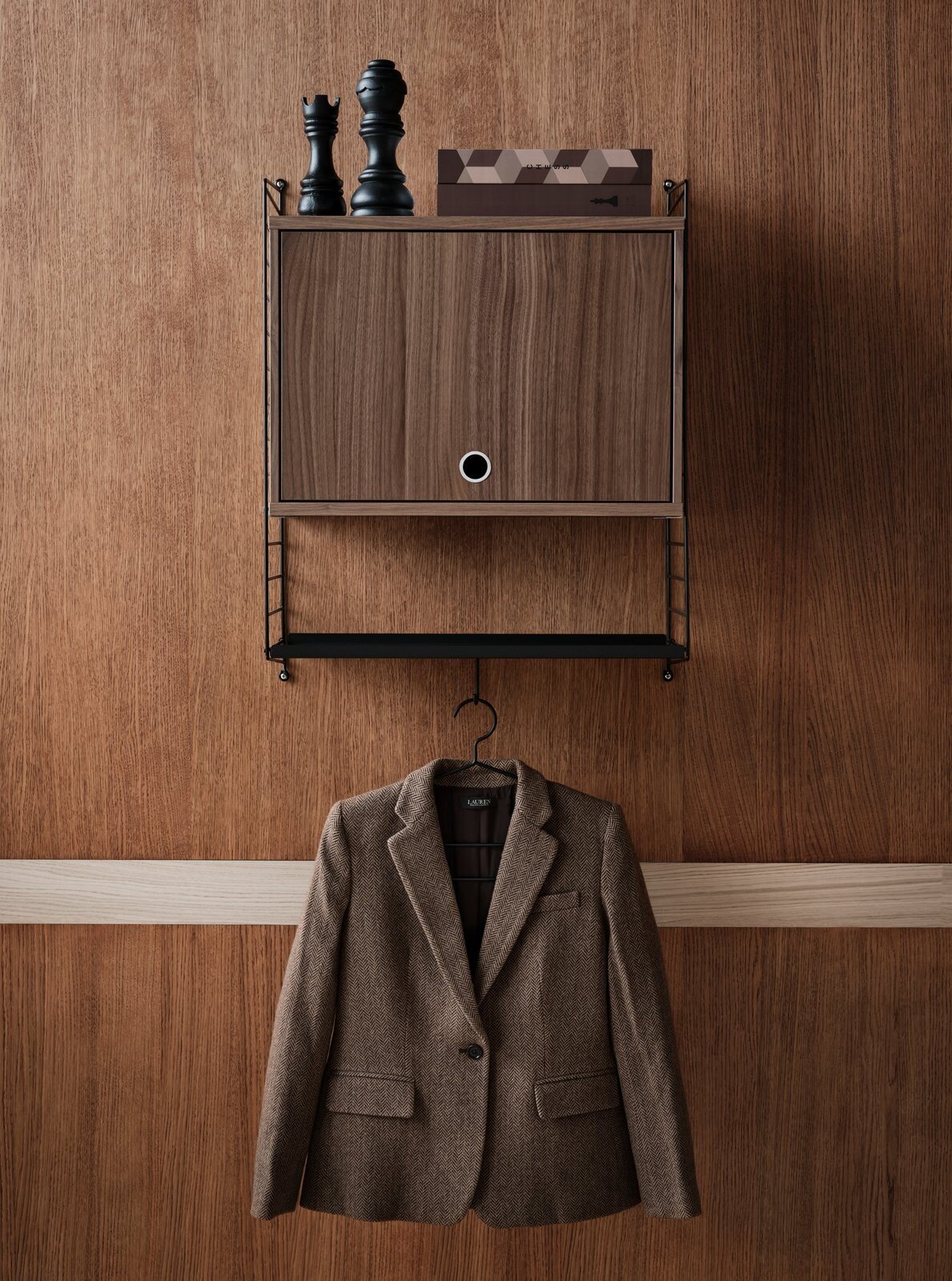 Shelves w58 x d20 cm Black stained ash