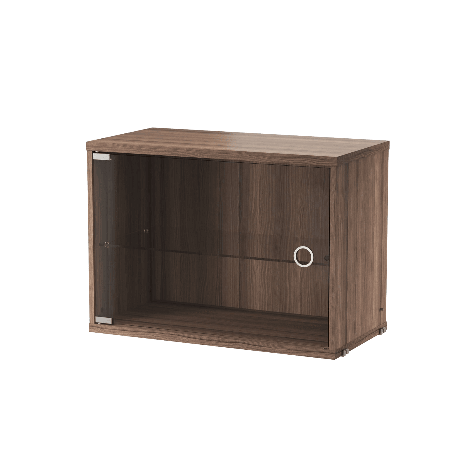 Display cabinet with swing glass door w58 x d30 x h42 cm Walnut