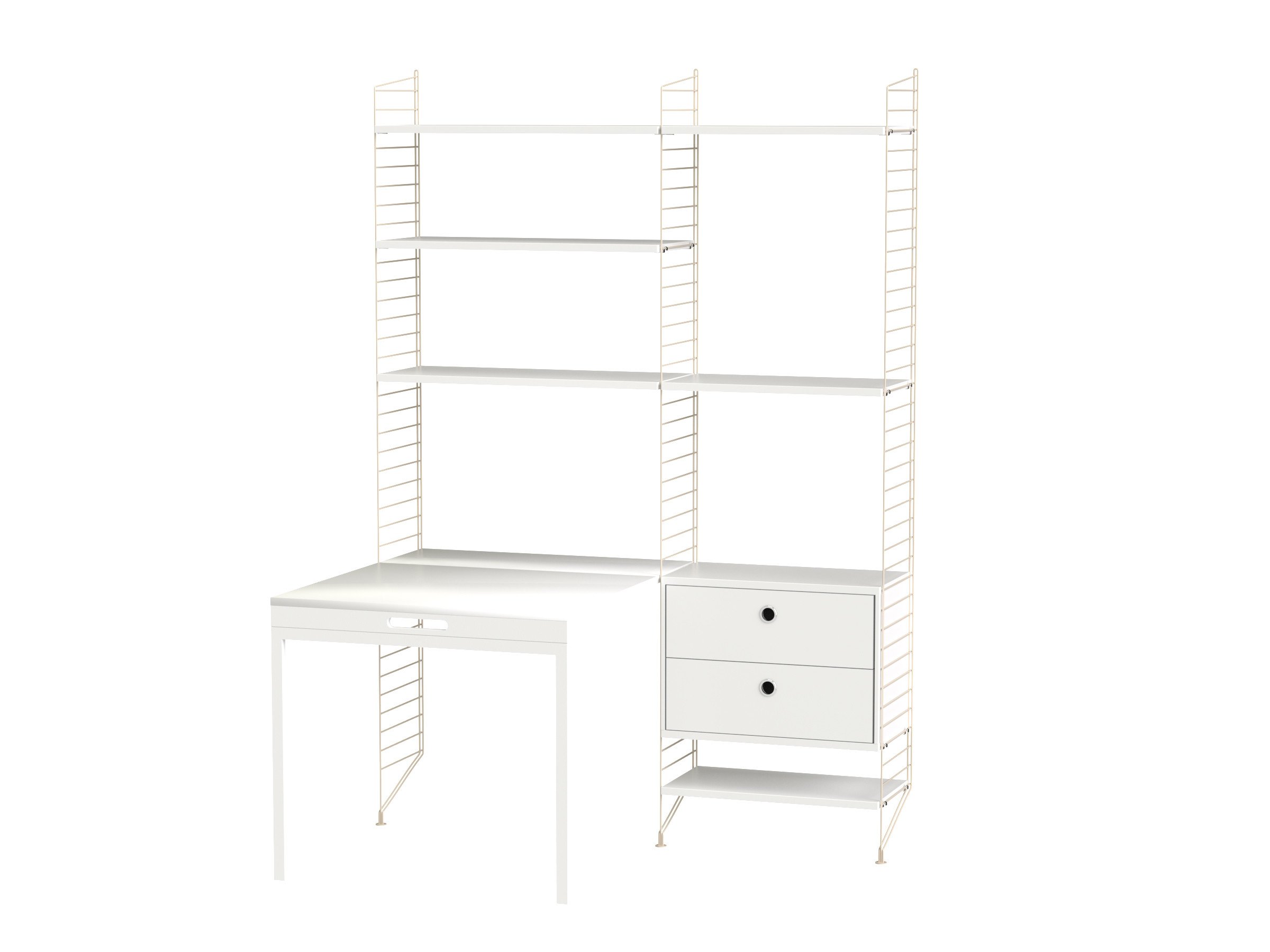 Arbeitsplatz E Beige/Weiß