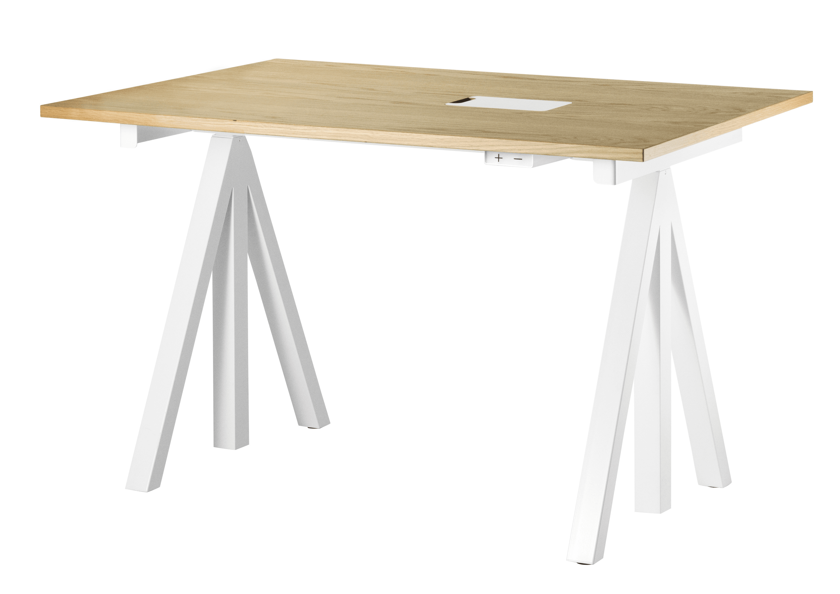 Height-adjustable work desk 120x78 White/Oak