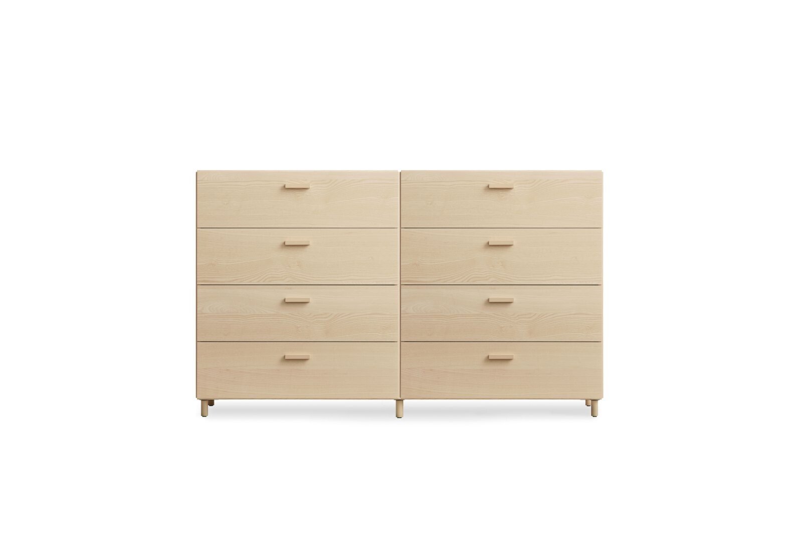 Two wide Relief drawers with legs  Ash/Ash