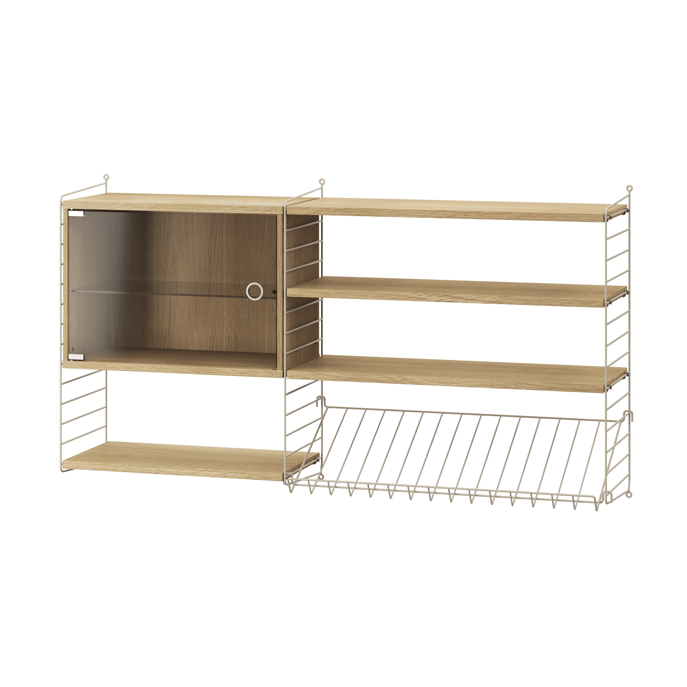 Wohnzimmer S Beige/Eiche