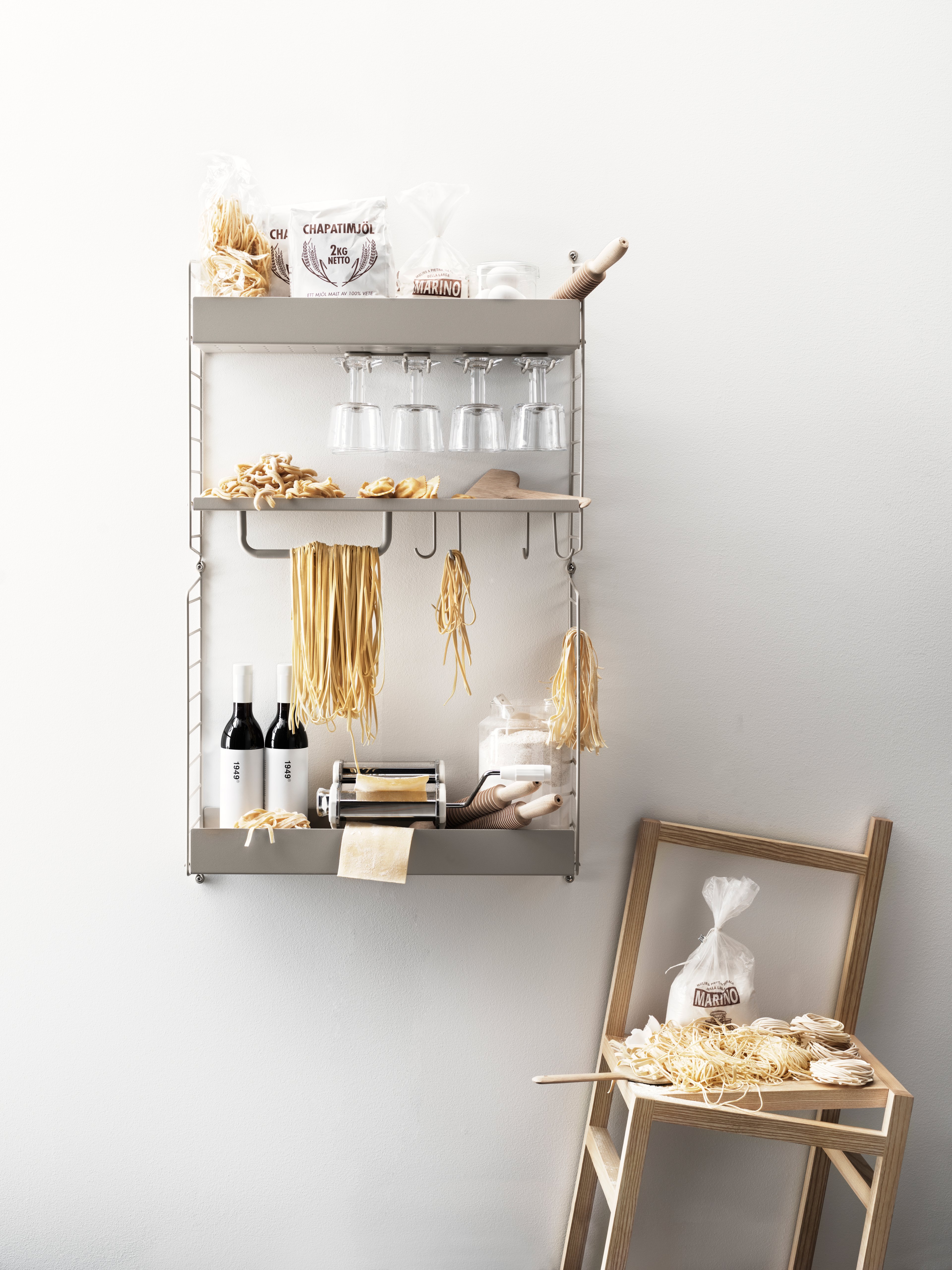 Metal shelves low w58 x d30 cm White