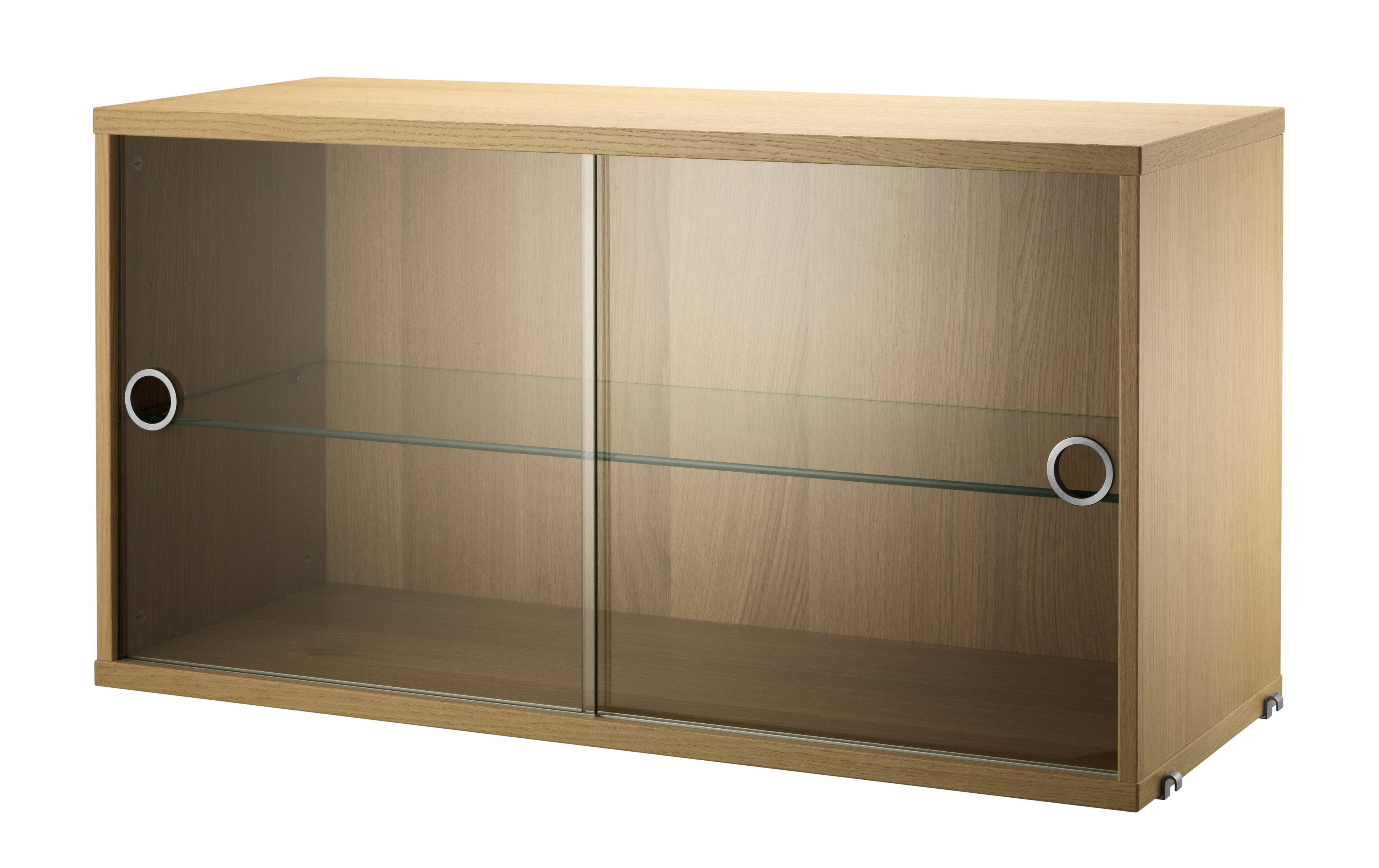 Display cabinet with sliding glass doors w78 x d30 x h42 cm Grey