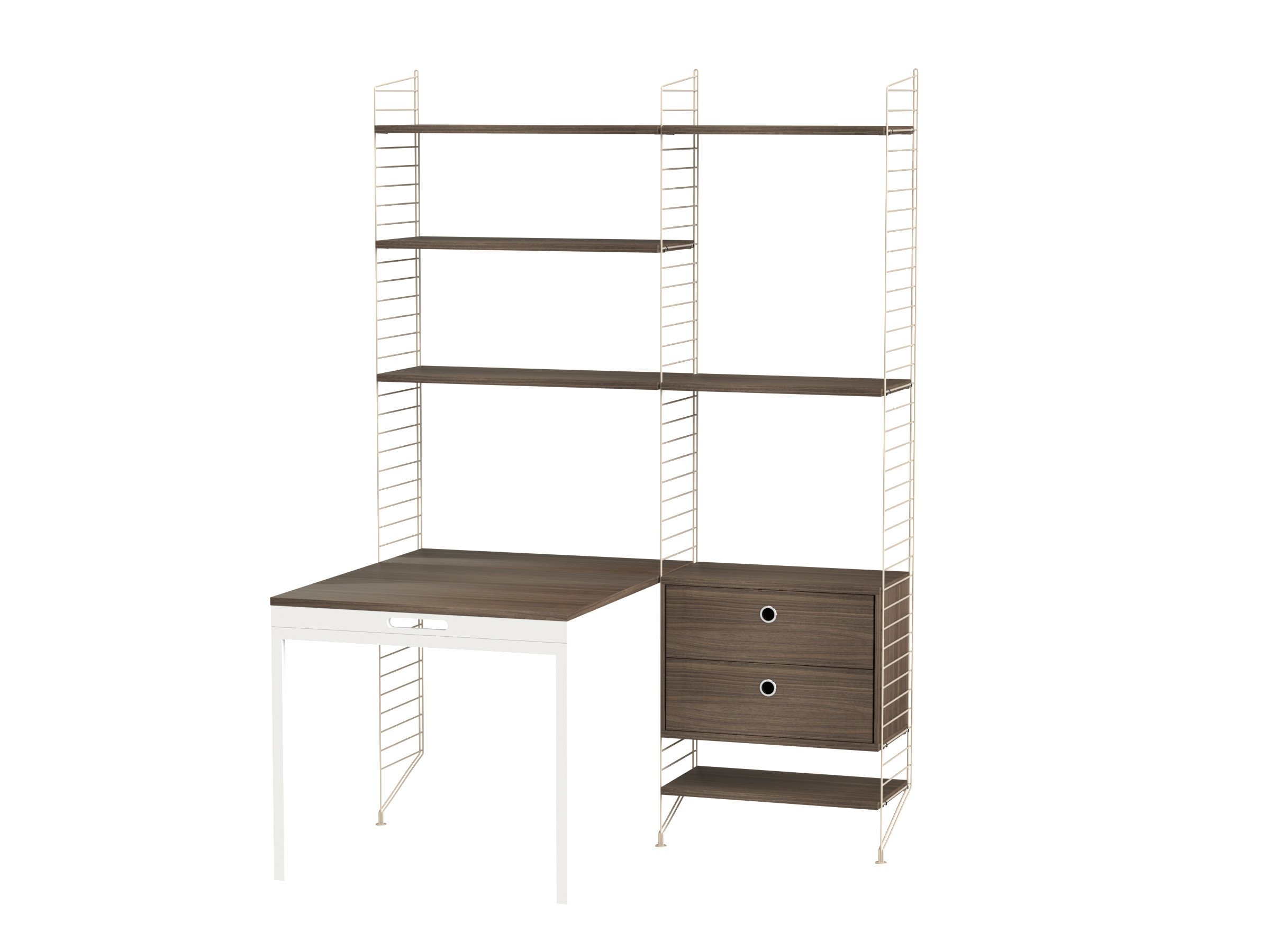 Arbeitsplatz E Beige/Walnuß