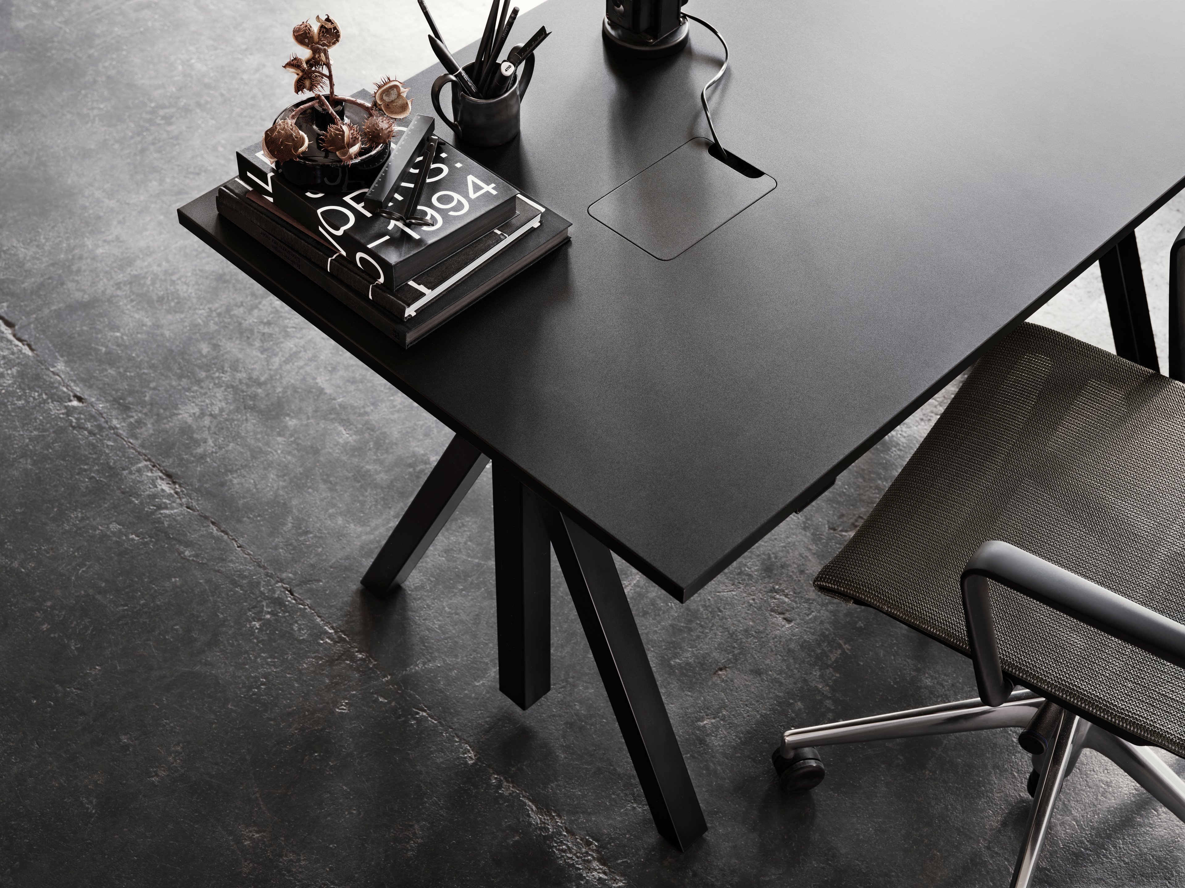 Height-adjustable work desk 180x90 White/Oak