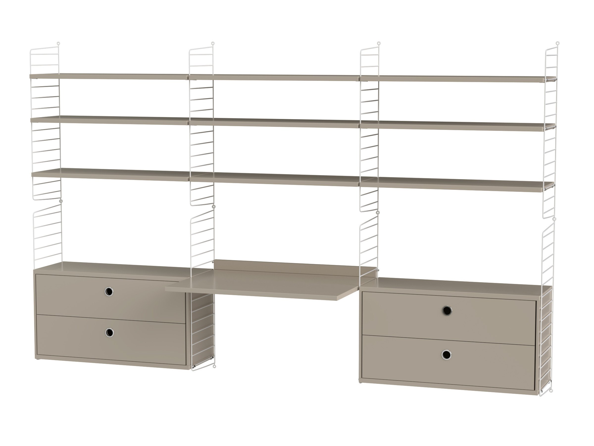Arbeitsplatz F Weiß/Beige