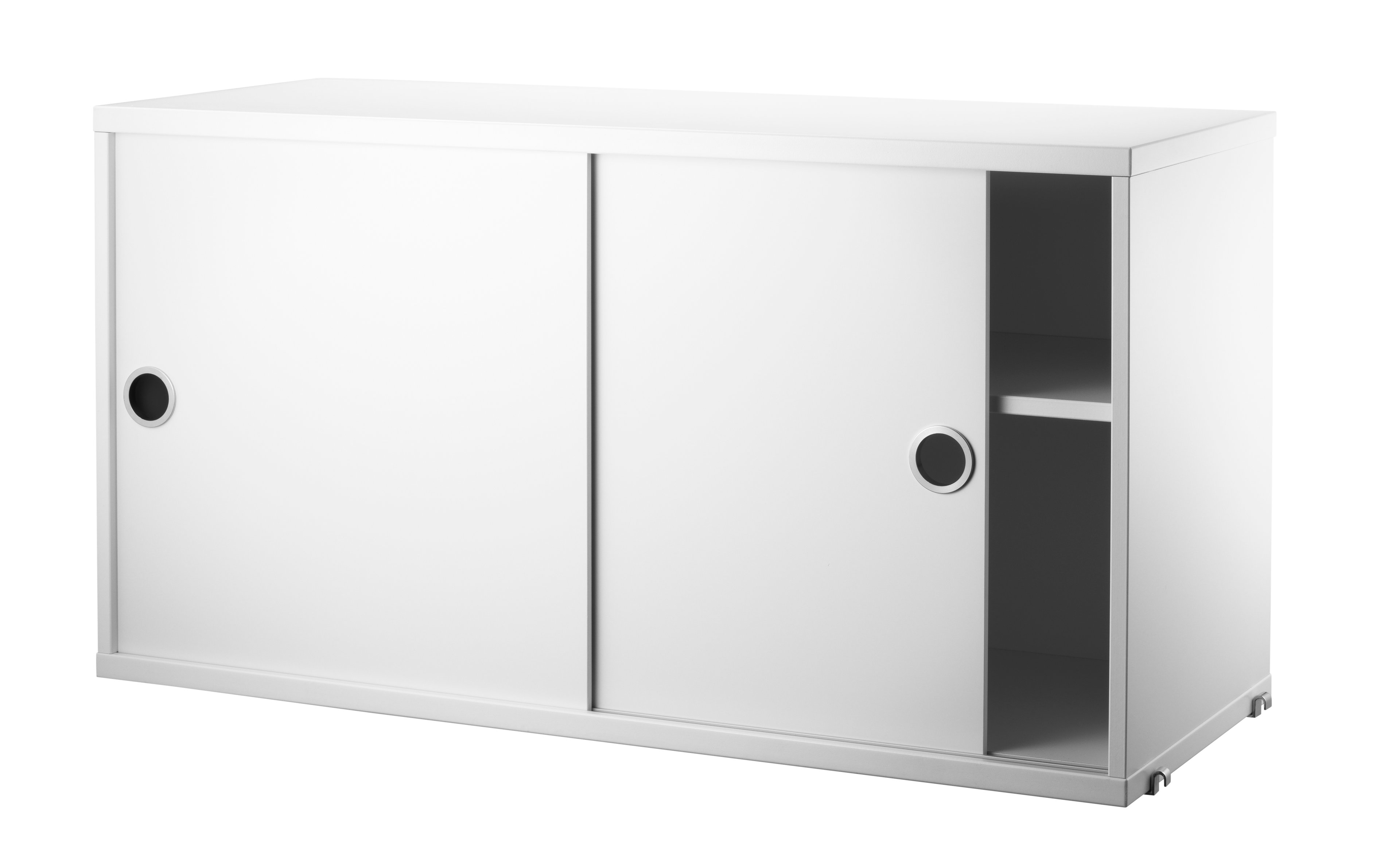 Cabinet with lock w78 x d32.2 x h52 cm Black stained ash
