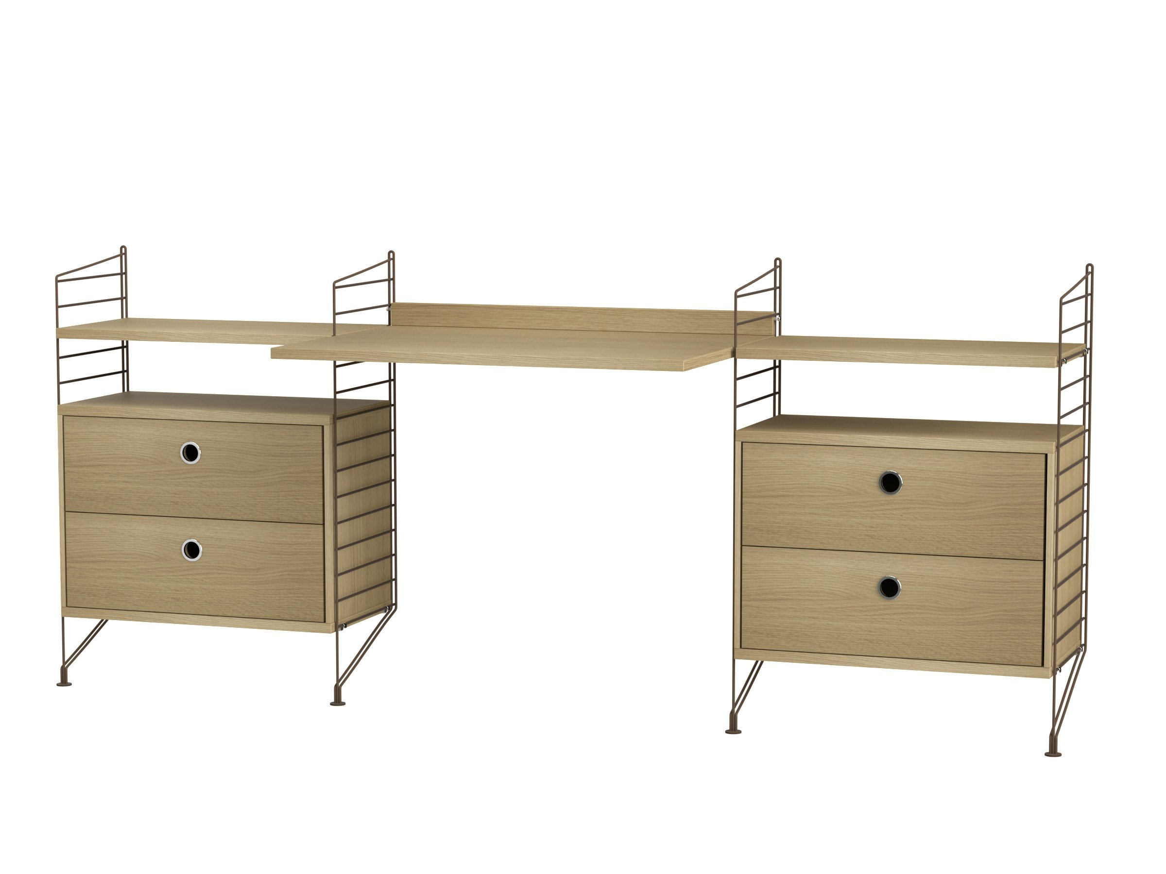 Arbeitsplatz C Braun/Eiche
