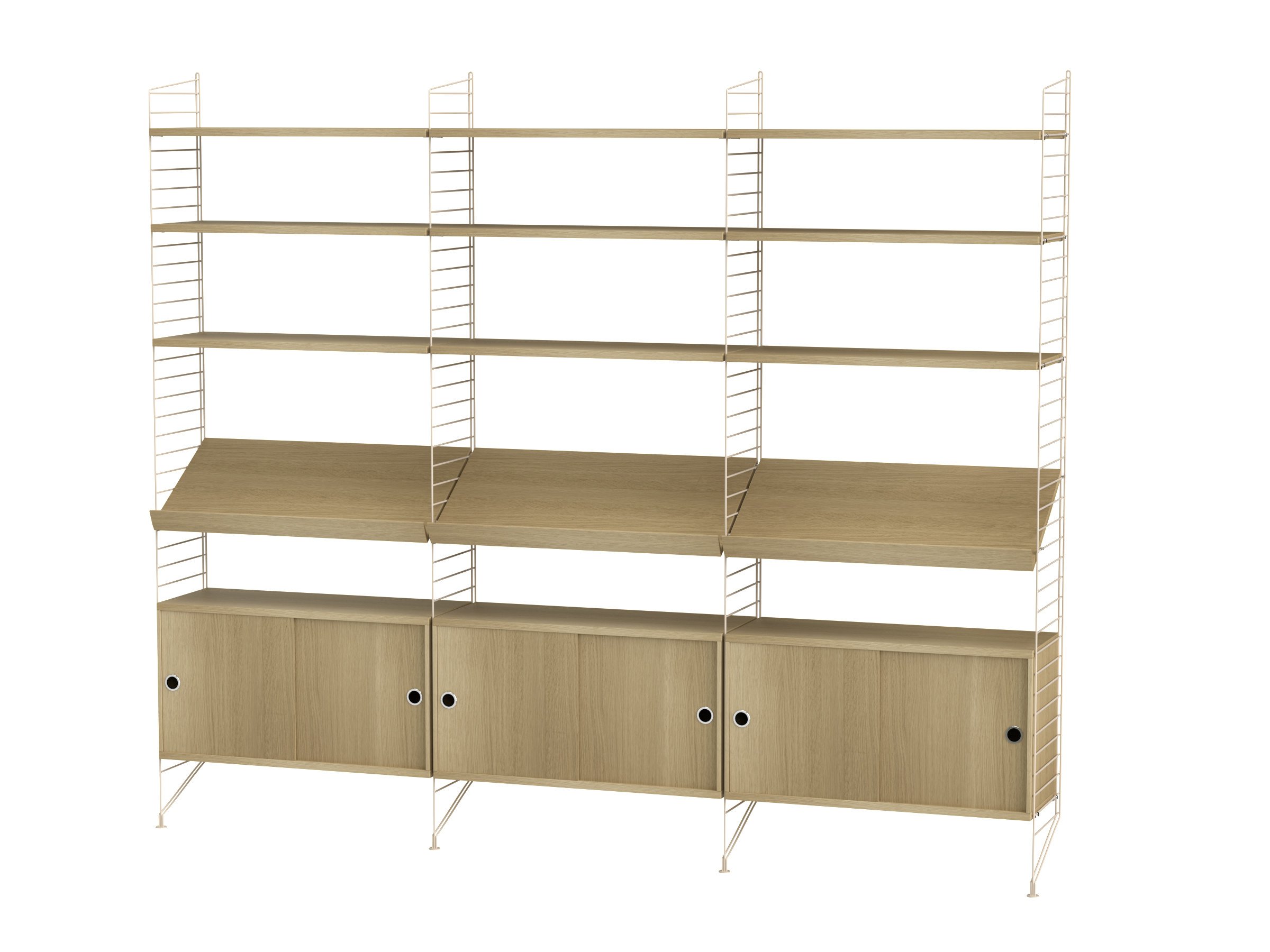 Wohnzimmer G Beige/Eiche