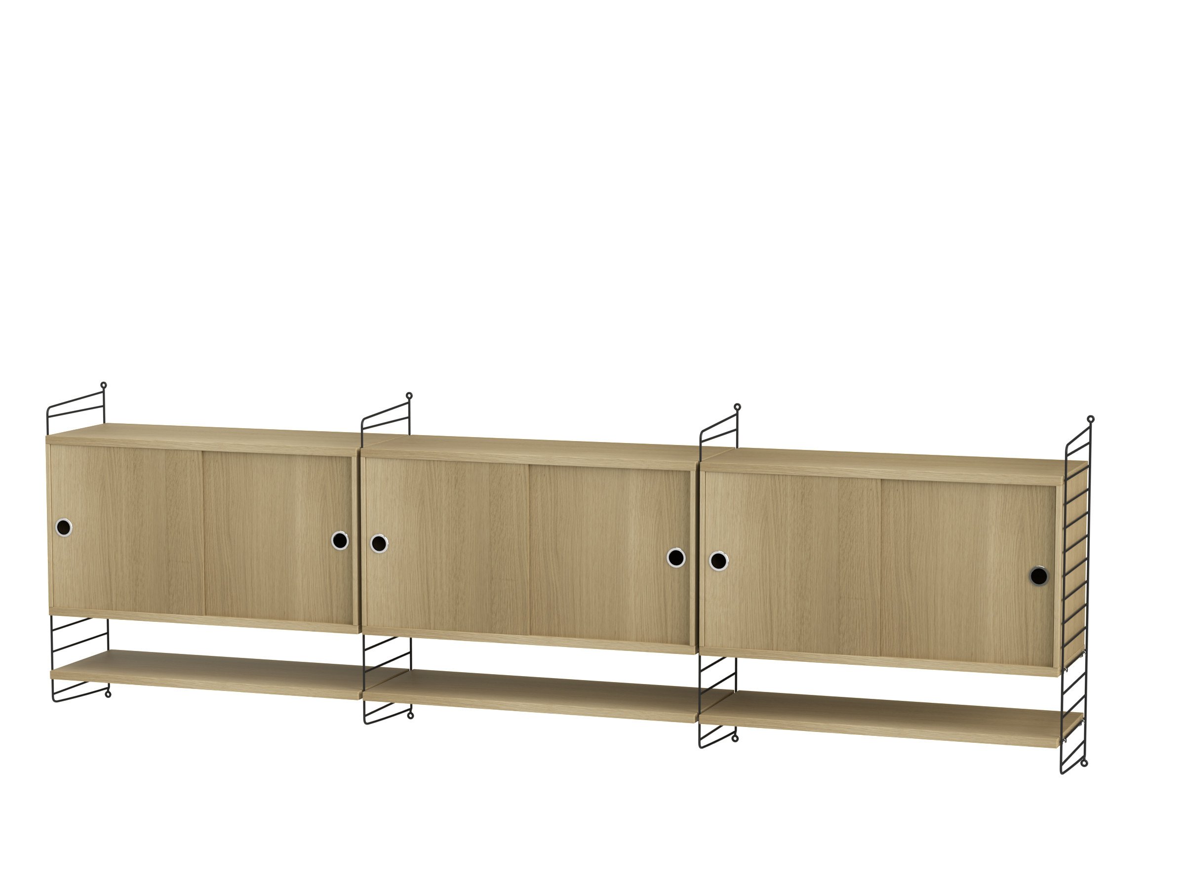 Wohnzimmer E Schwarz/Eiche