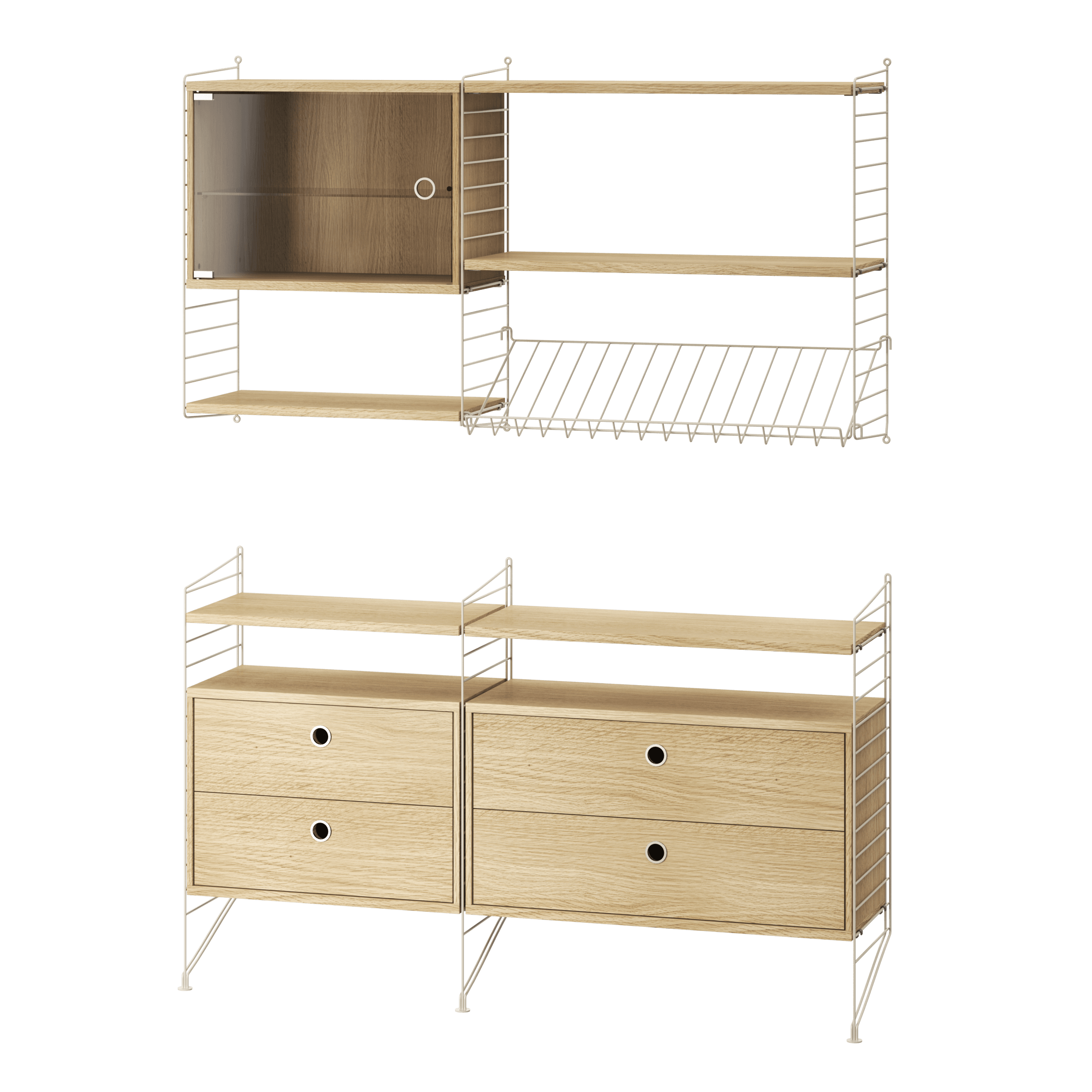 Wohnzimmer T Beige/Eiche