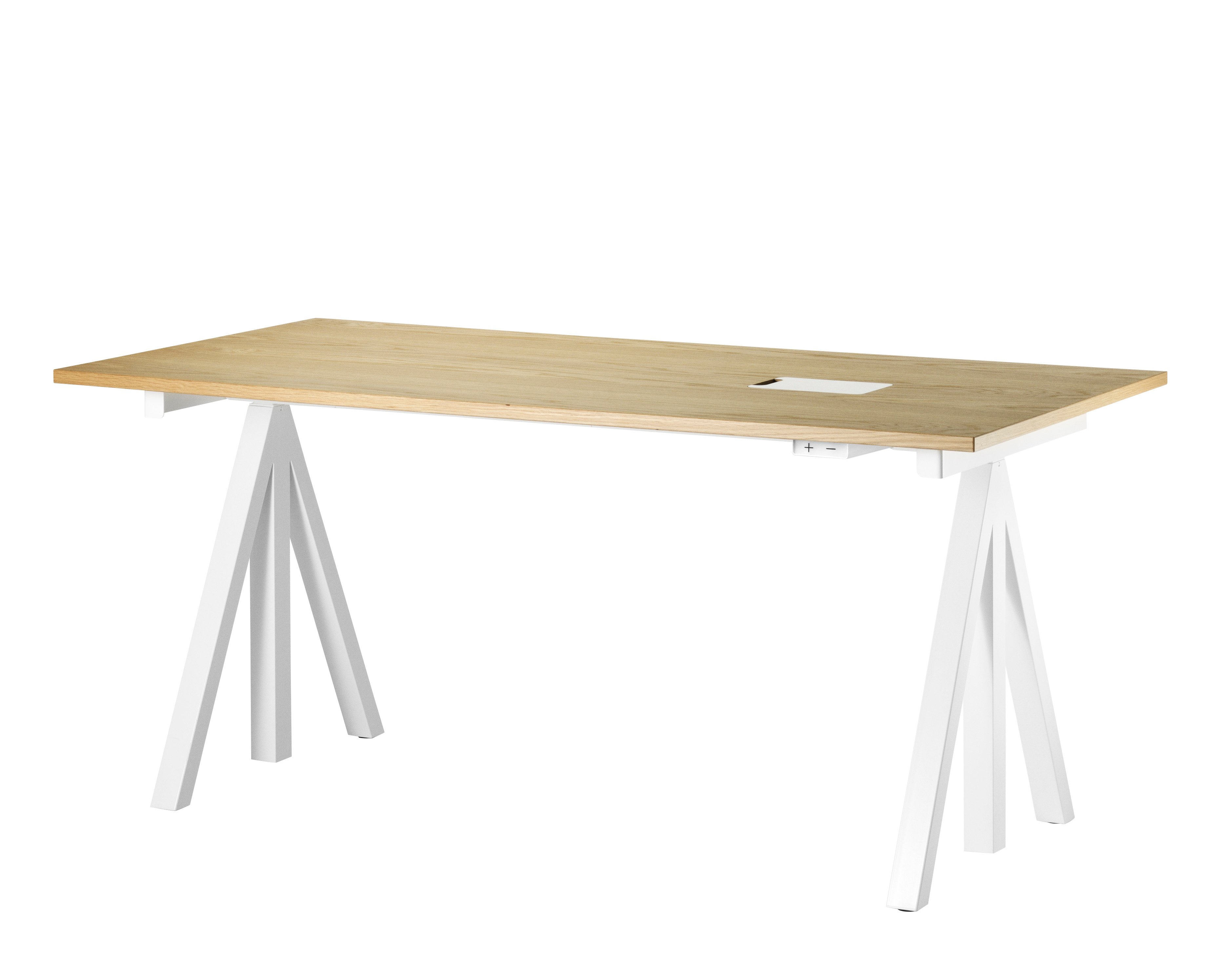 Height-adjustable work desk 160x78 White/Oak