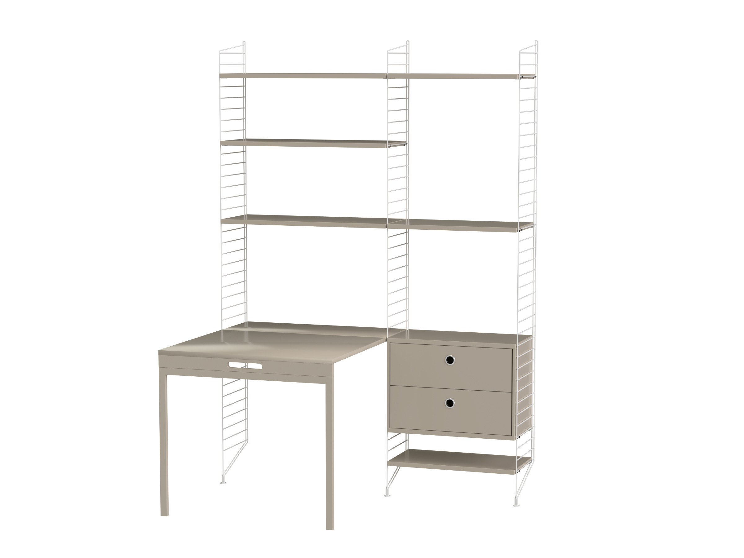 Arbeitsplatz E Weiß/Beige