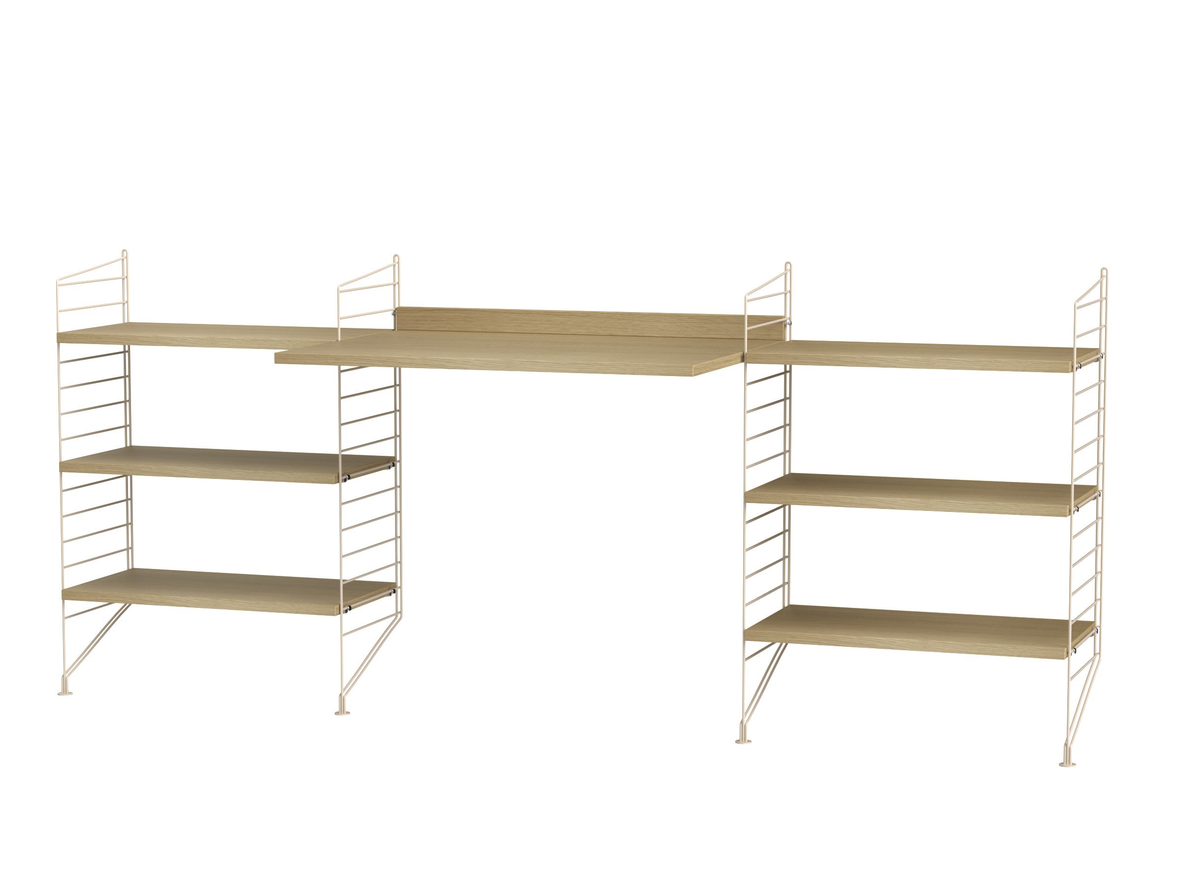Arbeitsplatz D Beige/Eiche
