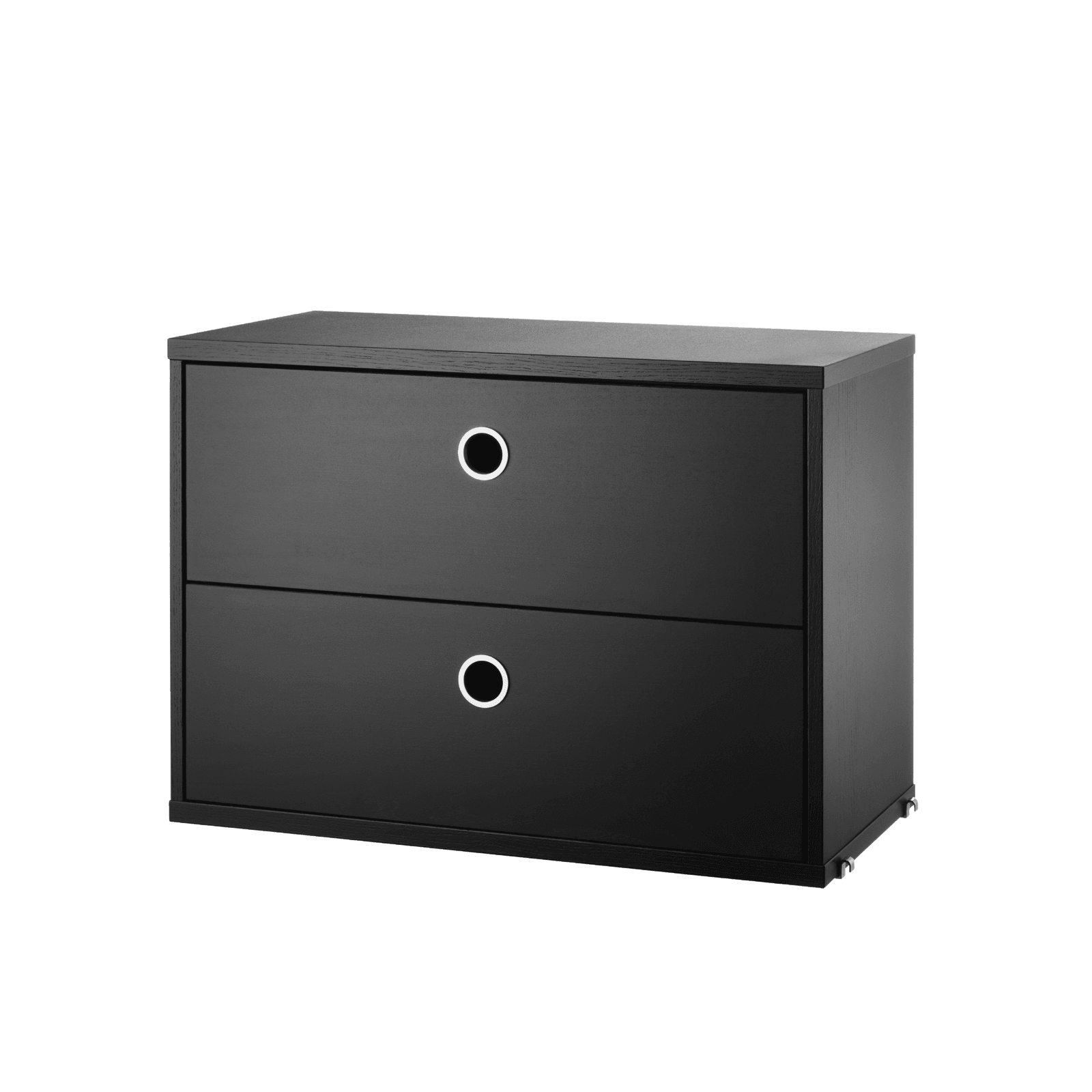 Chest of drawers w58 x d30 x h42 cm Black stained ash