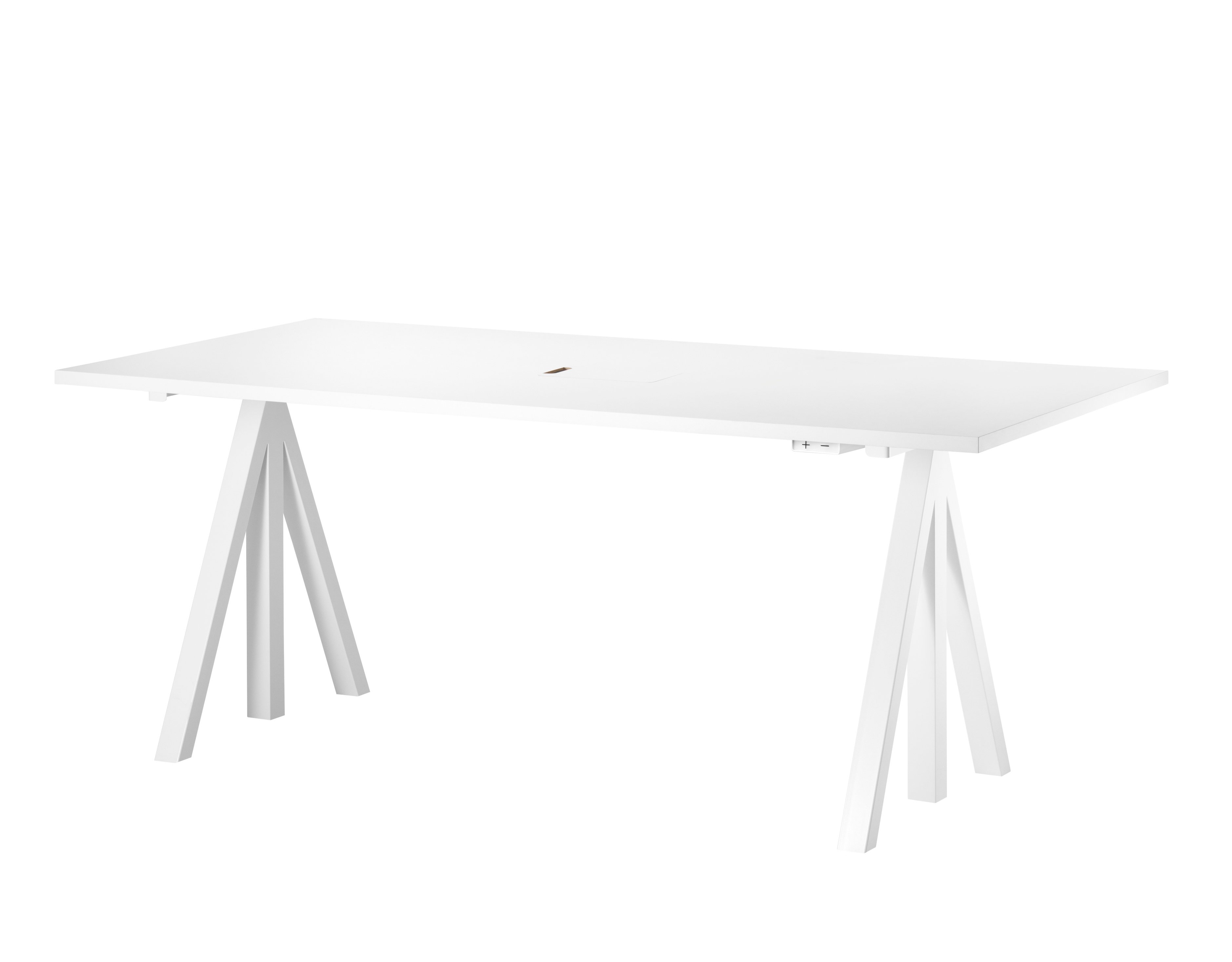 Height-adjustable work desk 180x90 White/White laminate