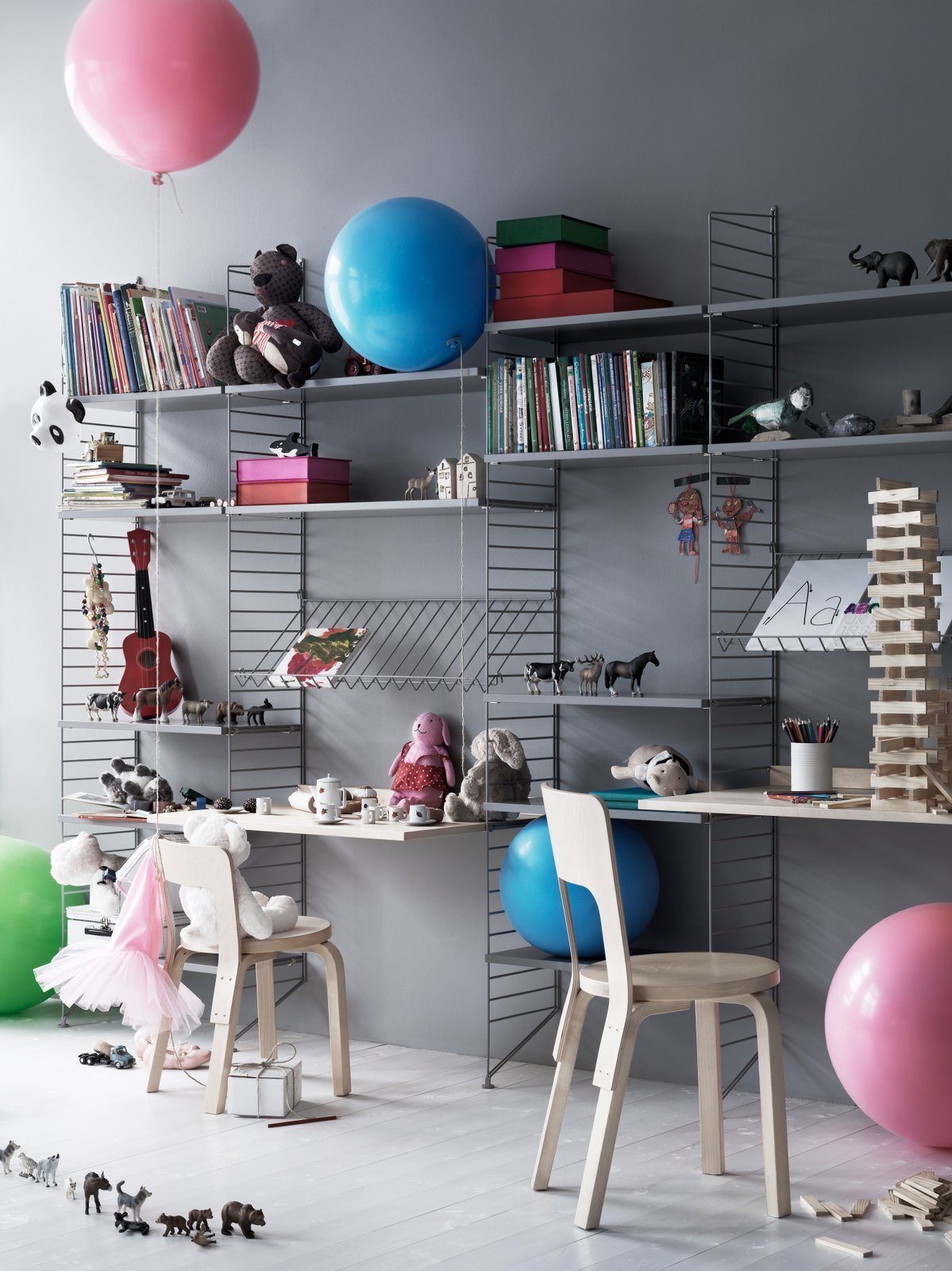 Shelves w58 x d20 cm Black stained ash