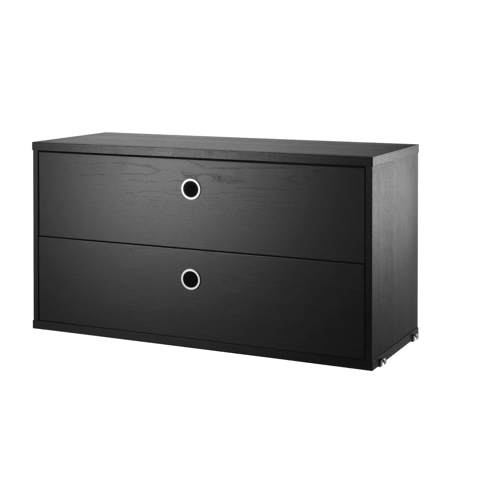 Chest of drawers w78 x d30 x h42 cm Black stained ash