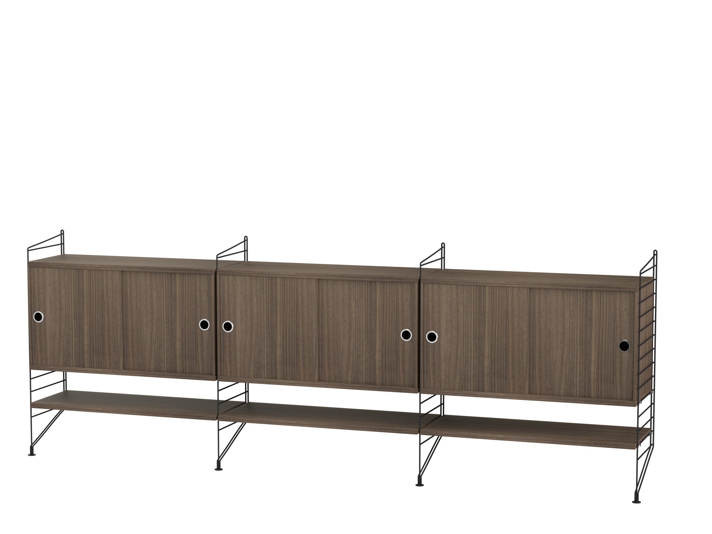 Wohnzimmer F Schwarz/Walnuß