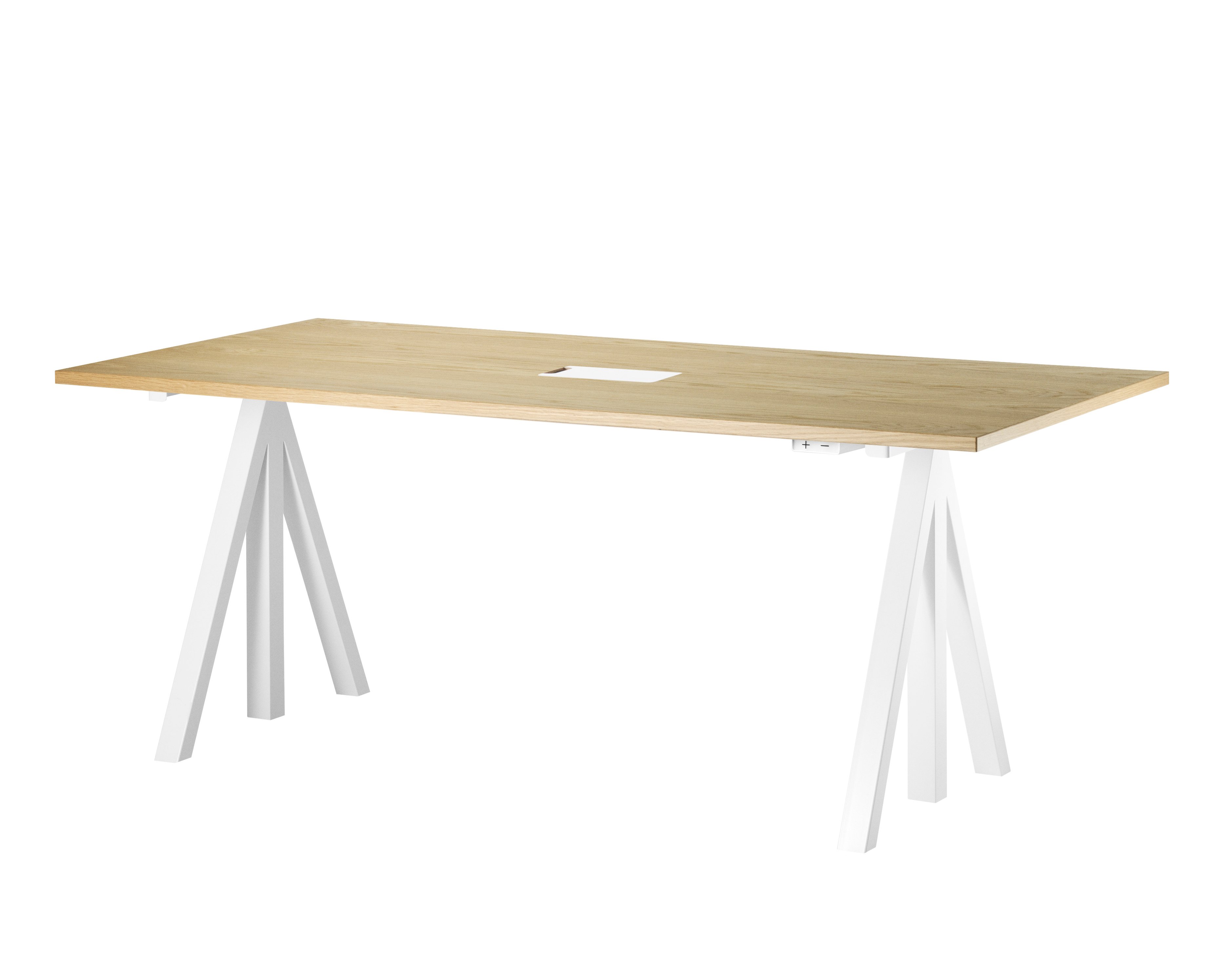 Height-adjustable work desk 180x90 White/Oak
