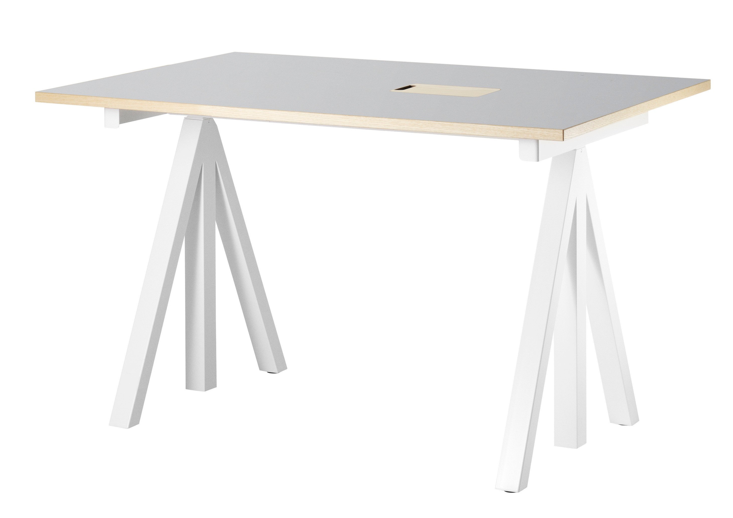 Work desks 120x78 White/Light grey linoleum with edging in ash