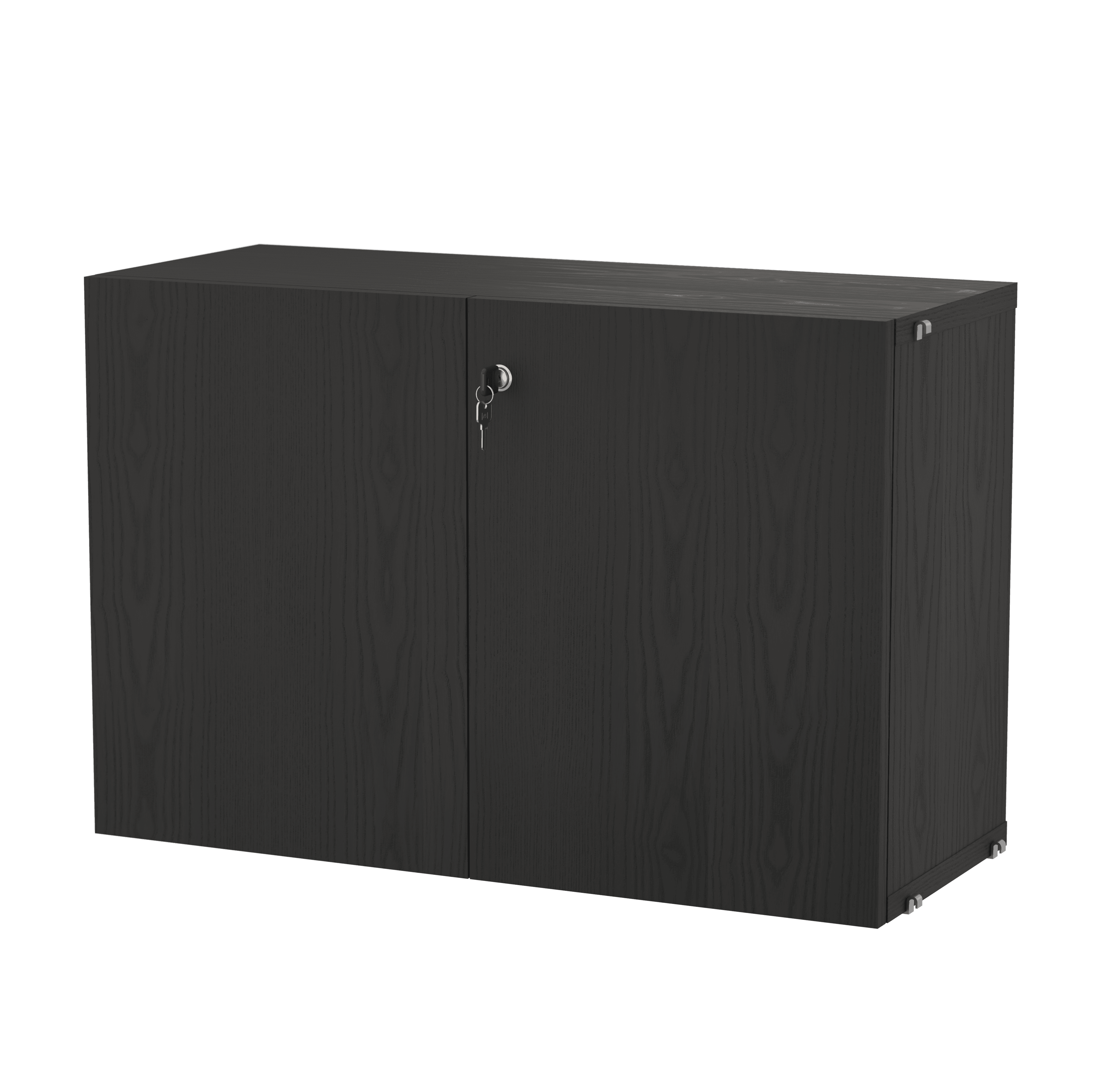 Cabinet with lock w78 x d32.2 x h52 cm Black stained ash