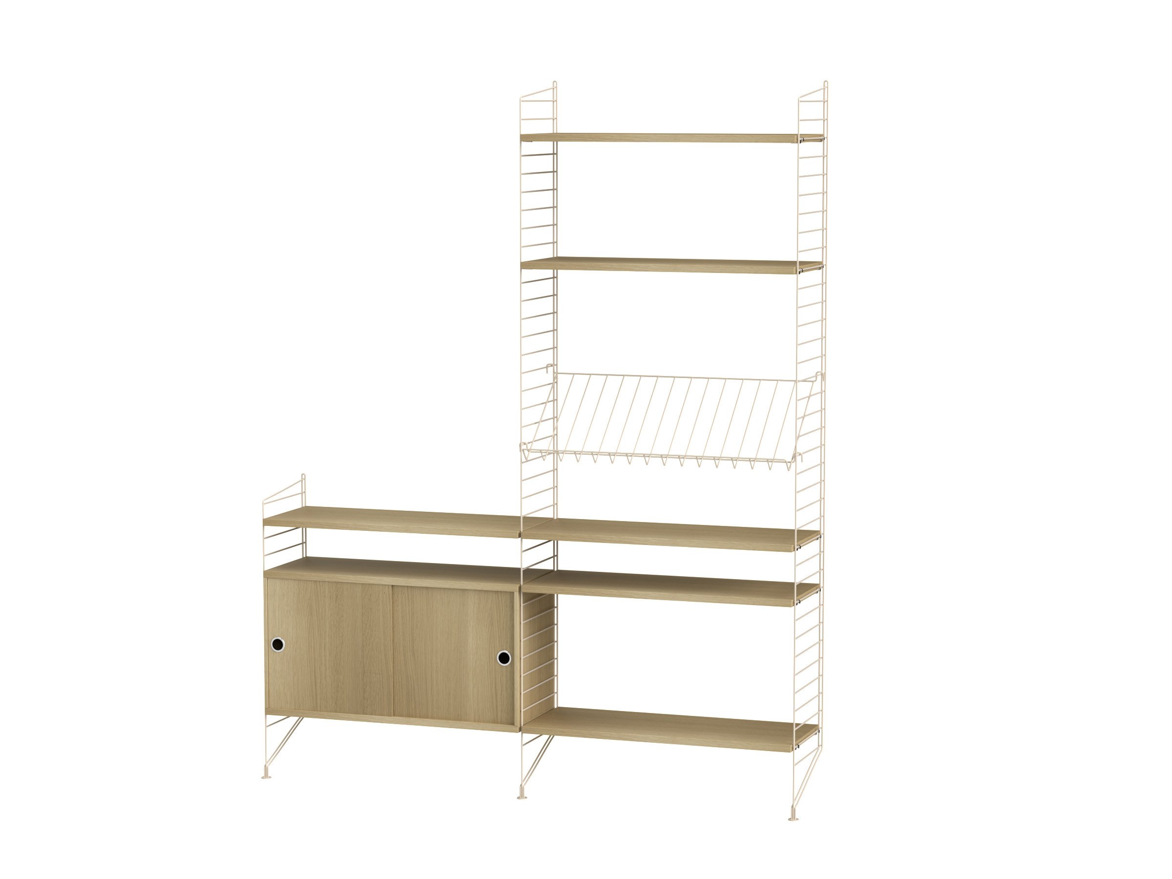 Wohnzimmer K Beige/Eiche