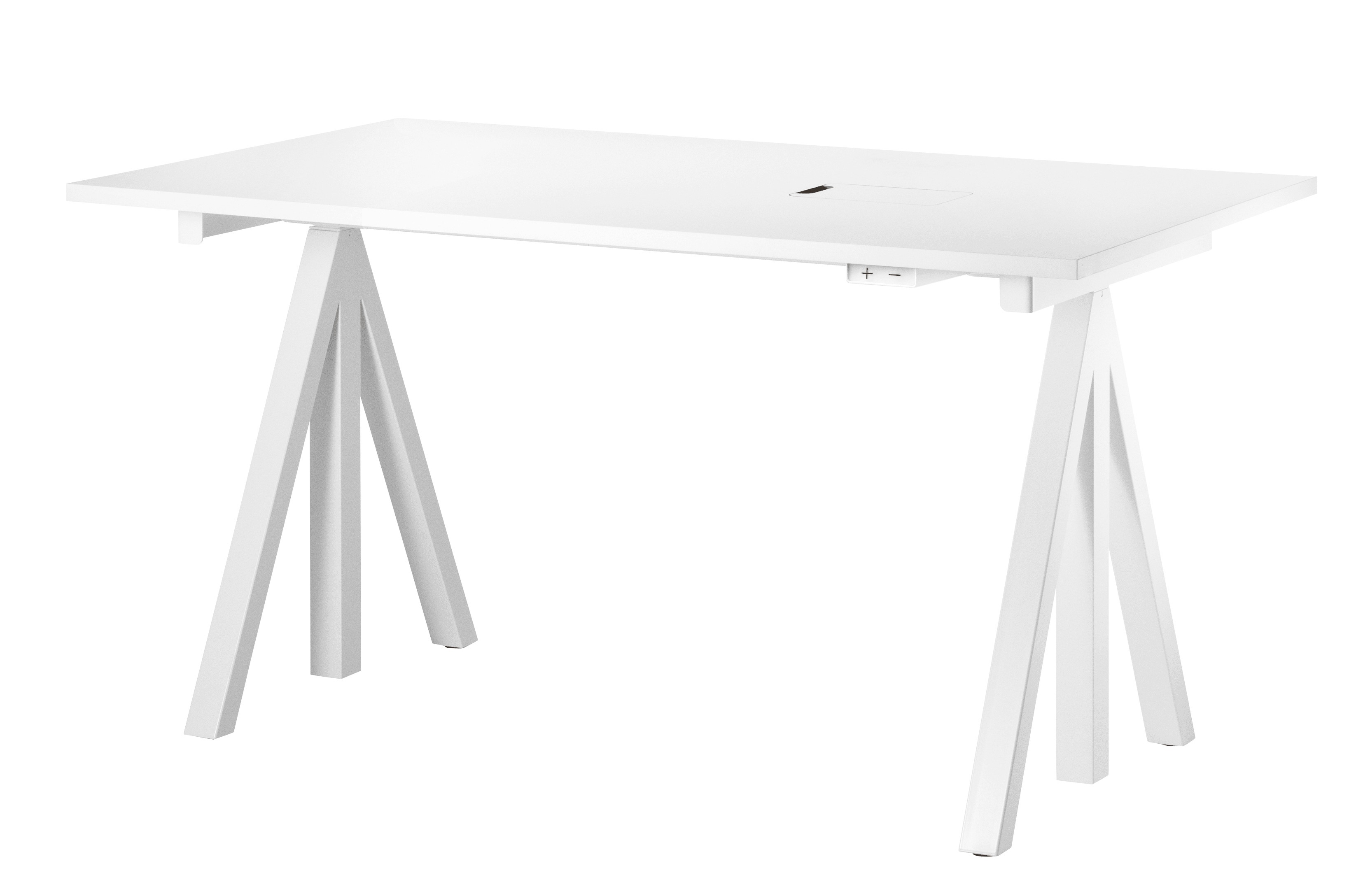 Height-adjustable work desk 140x78 White/White laminate