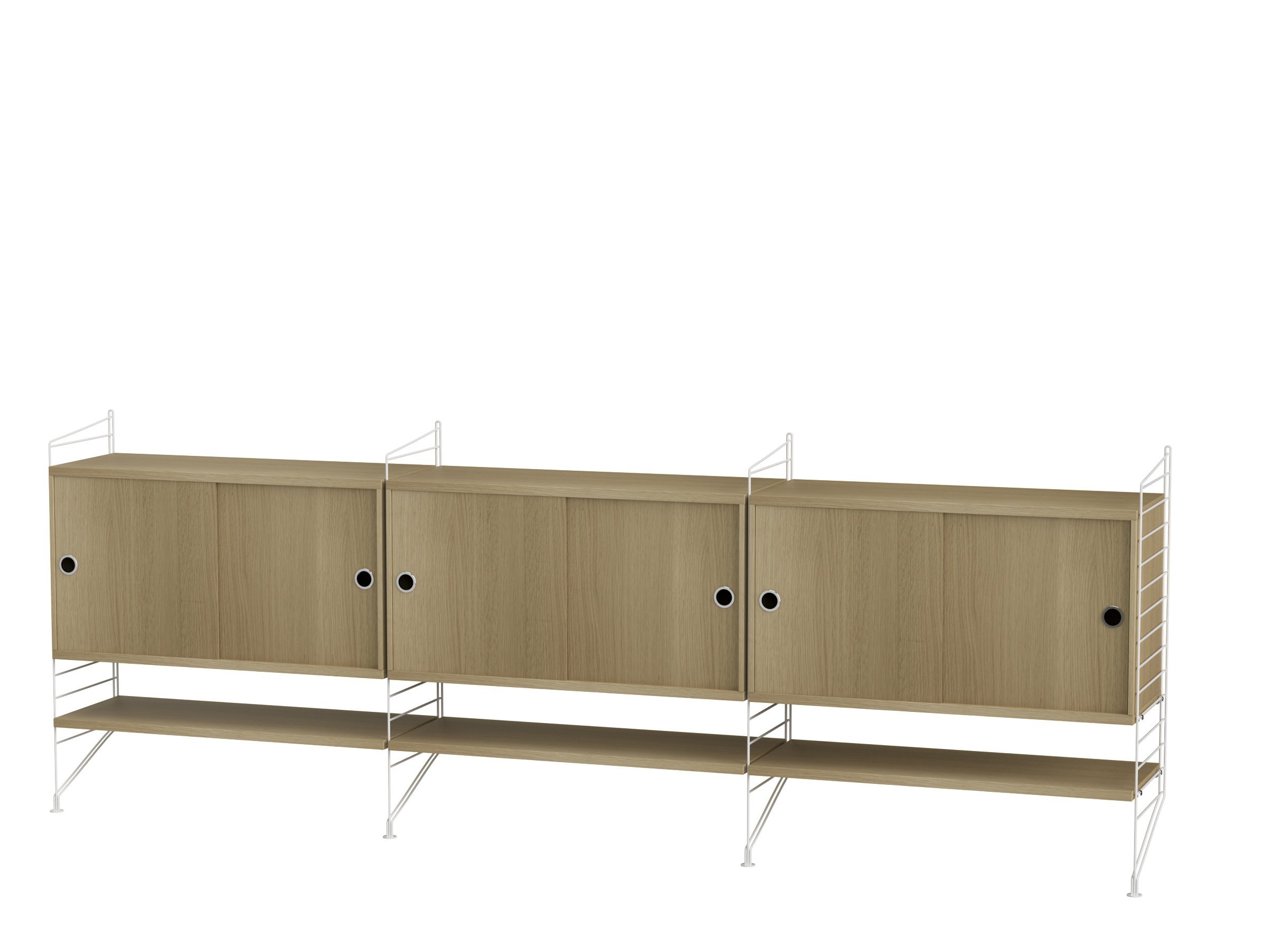 Wohnzimmer F Weiß/Eiche