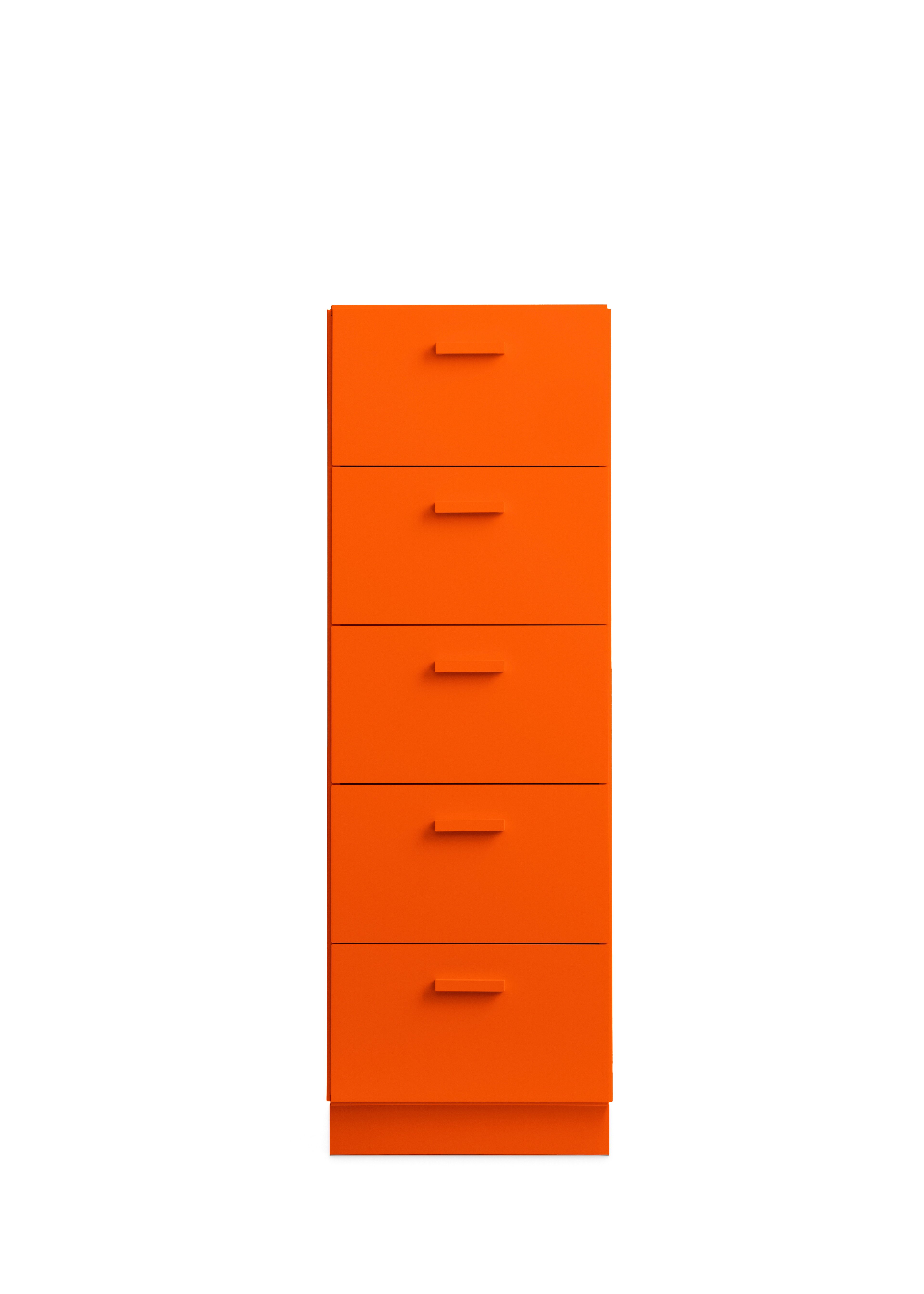 Relief Chest of drawers, tall  Orange