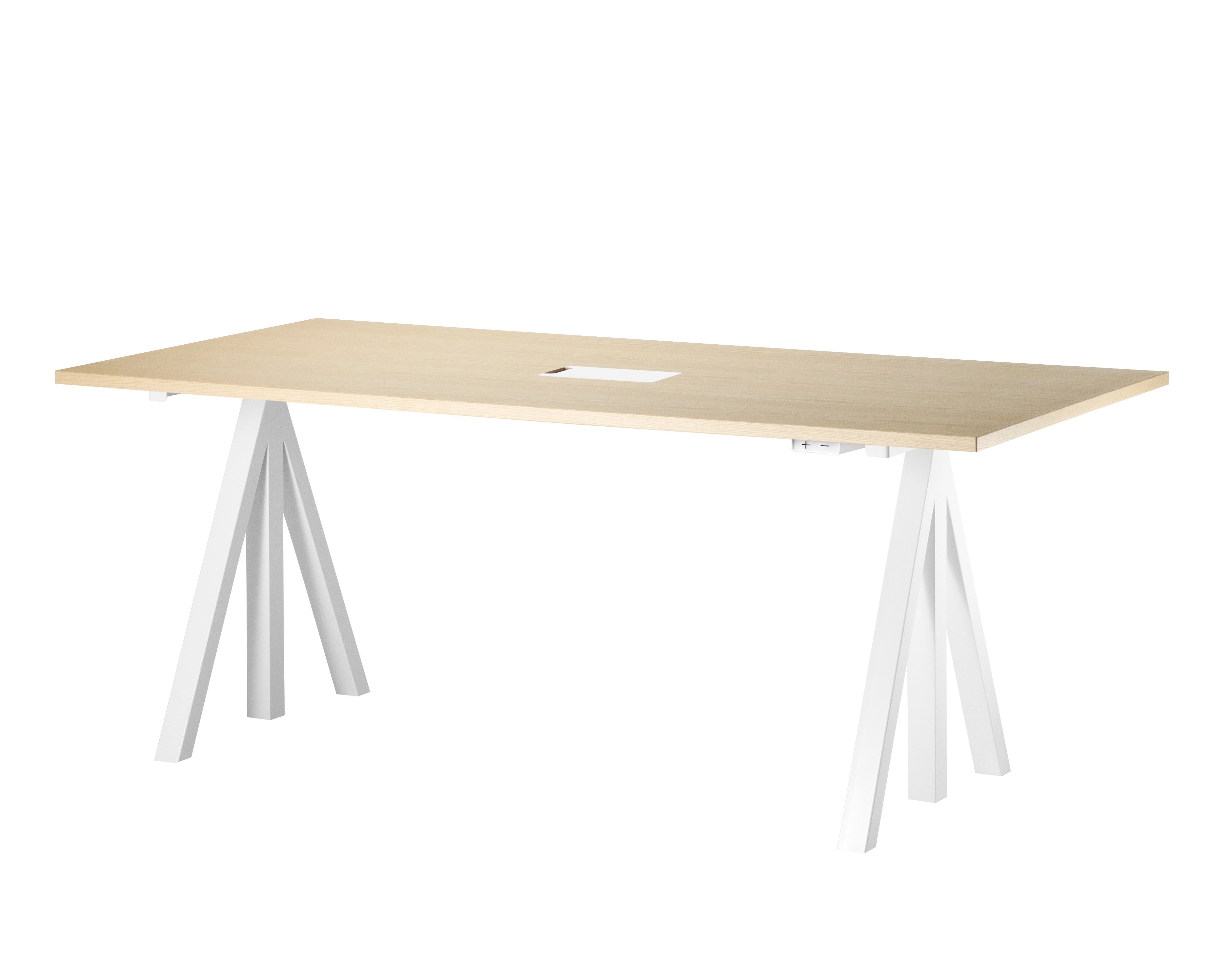 Height-adjustable work desk 180x90 White/Ash