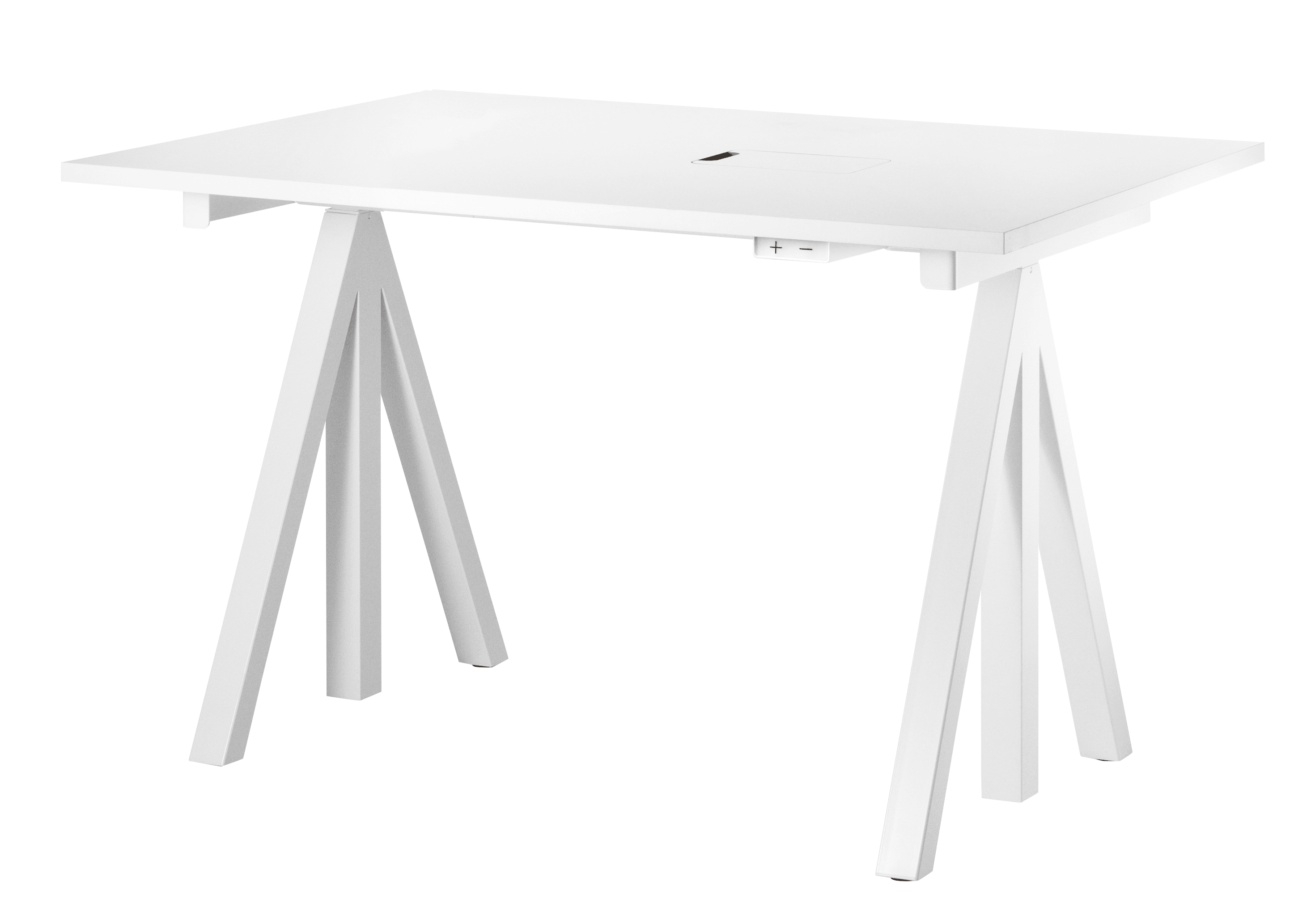 Height-adjustable work desk 120x78 White/White laminate