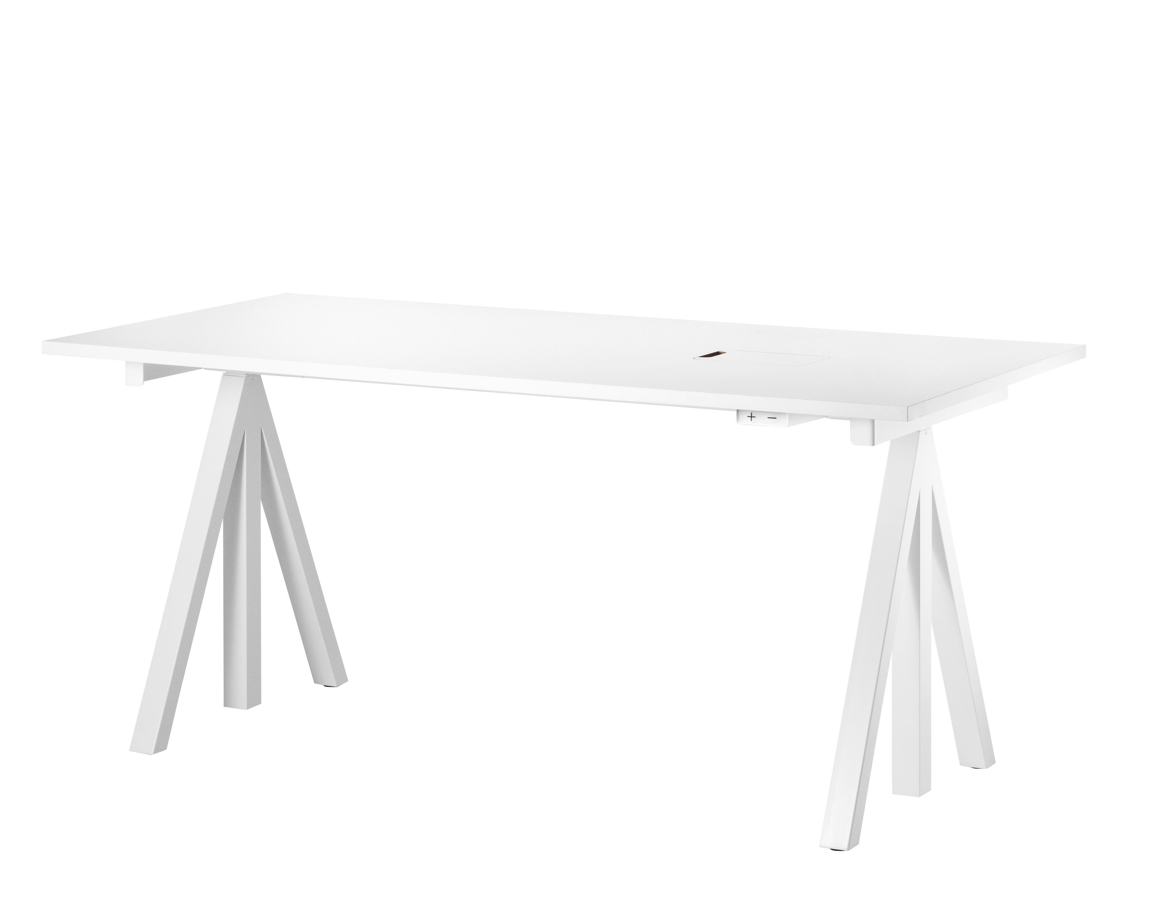 Height-adjustable work desk 160x78 White/White laminate