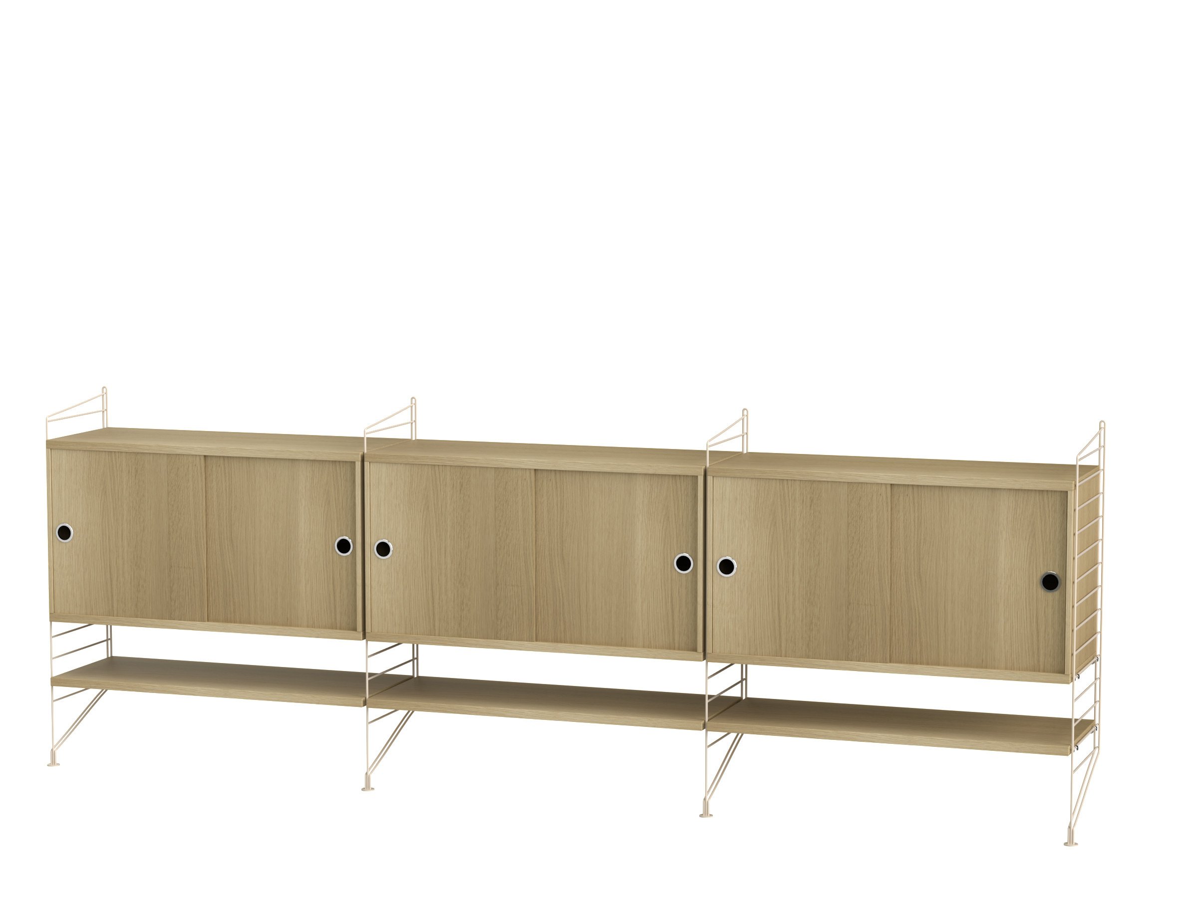 Wohnzimmer F Beige/Eiche