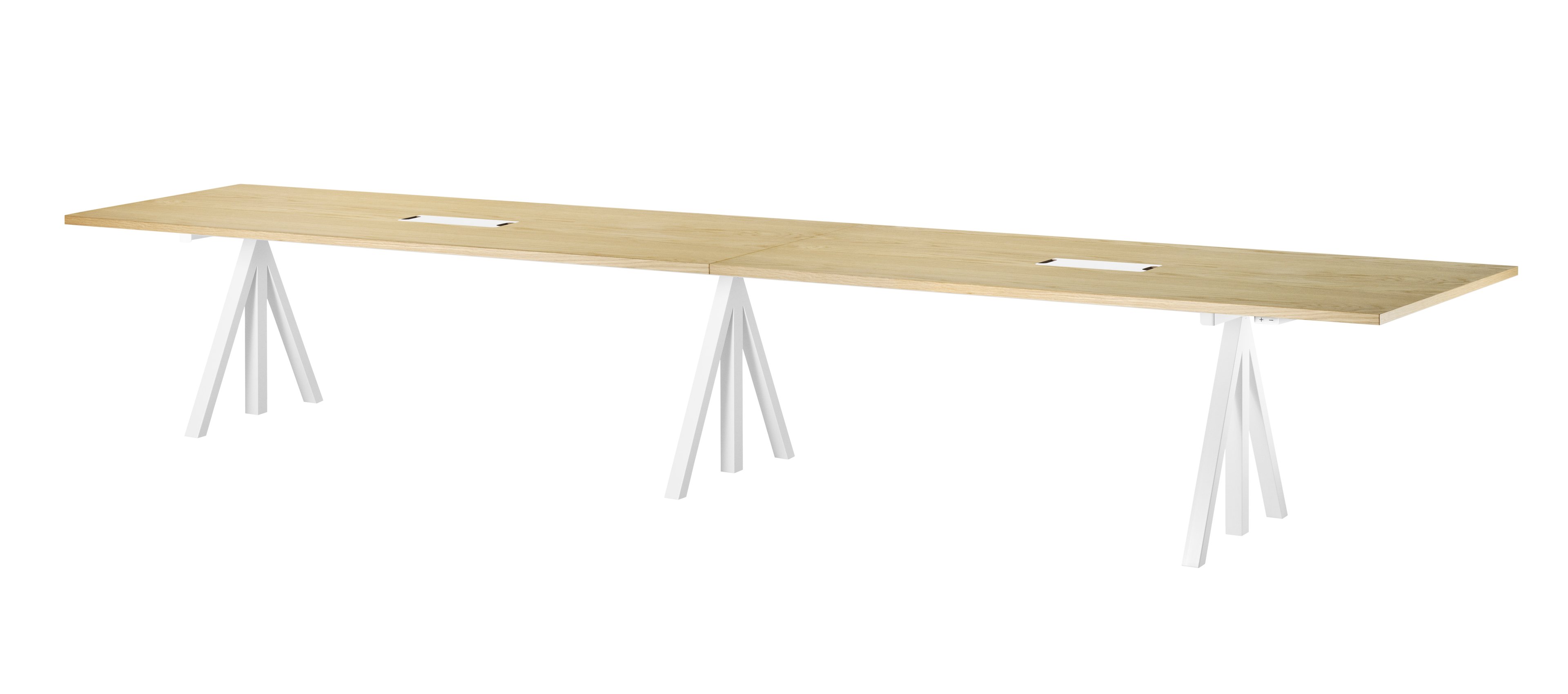 Height-adjustable conference tables 360x90 White/Oak