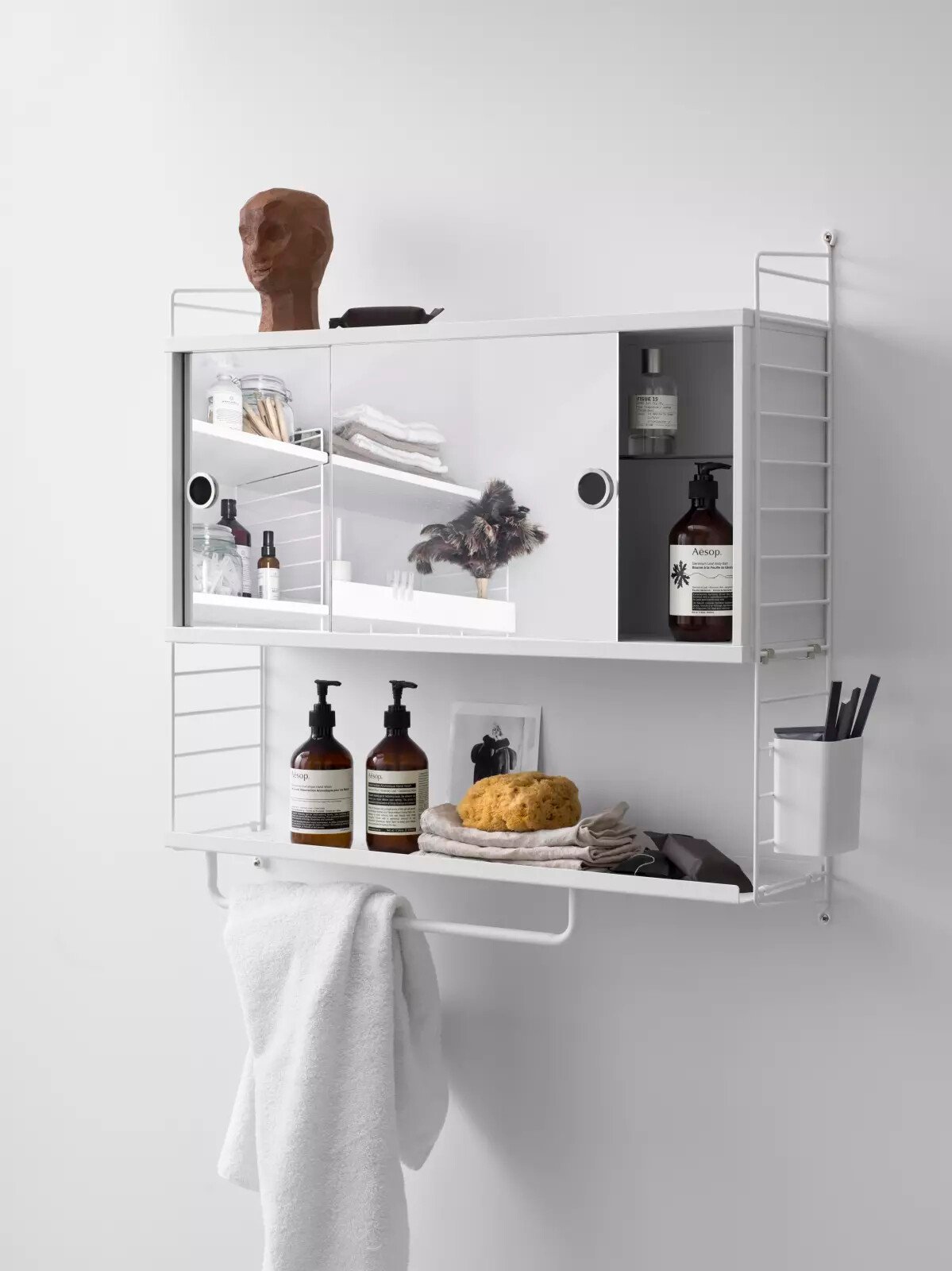 Cabinet with flip door w78 x d30 x h42 cm Black stained ash