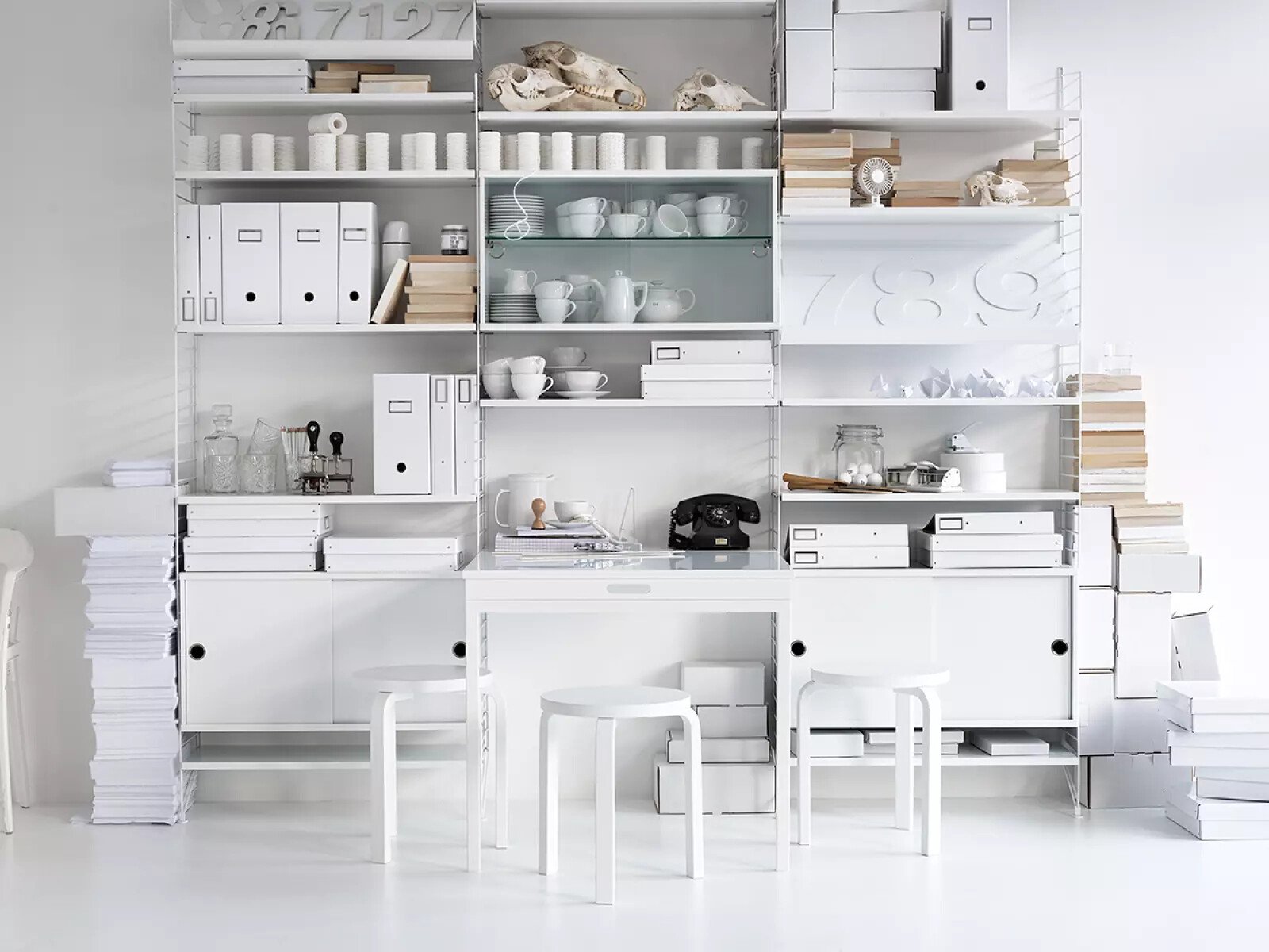 Cabinet with sliding doors w78 x d20 x h37 cm Ash