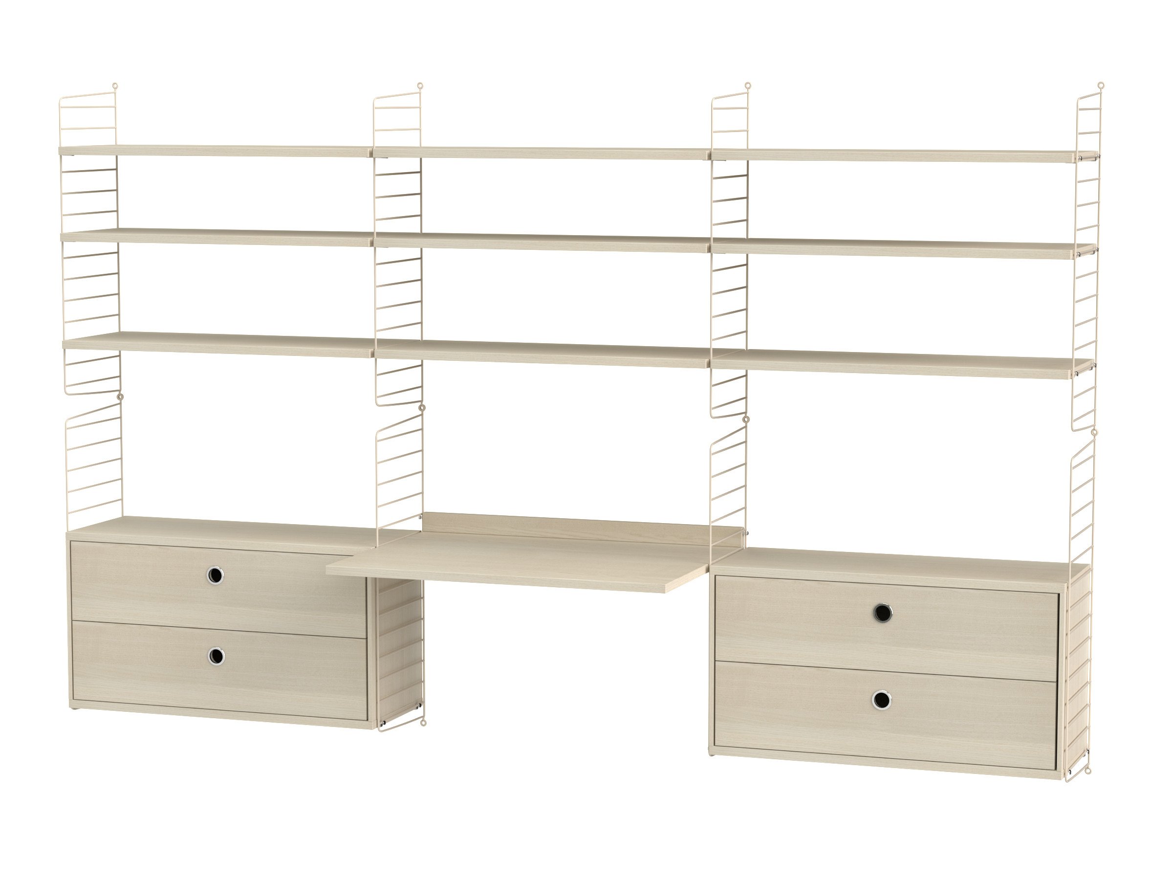 Arbeitsplatz F Beige/Esche