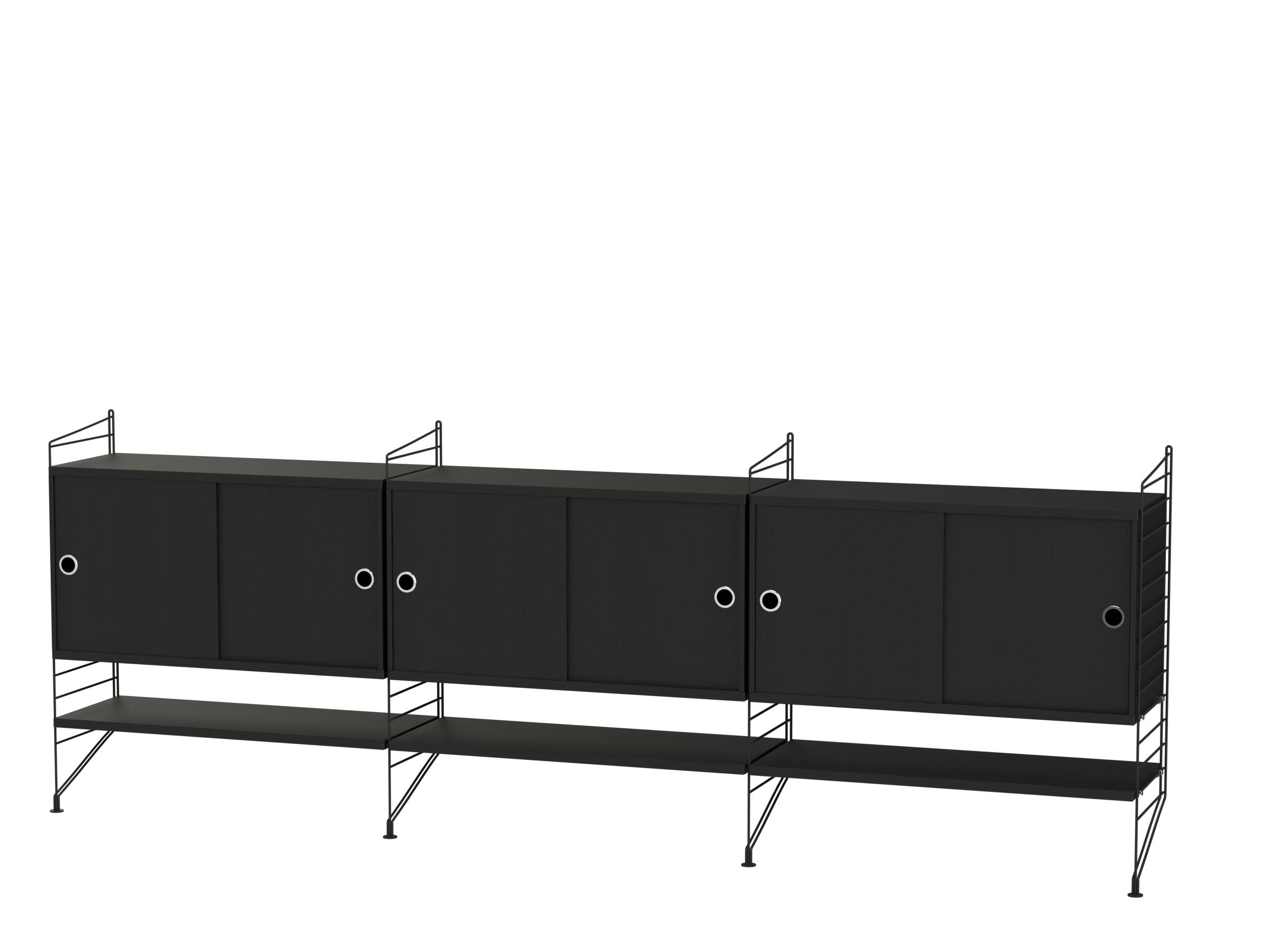 Wohnzimmer F Schwarz/schwarz gebeizte esche