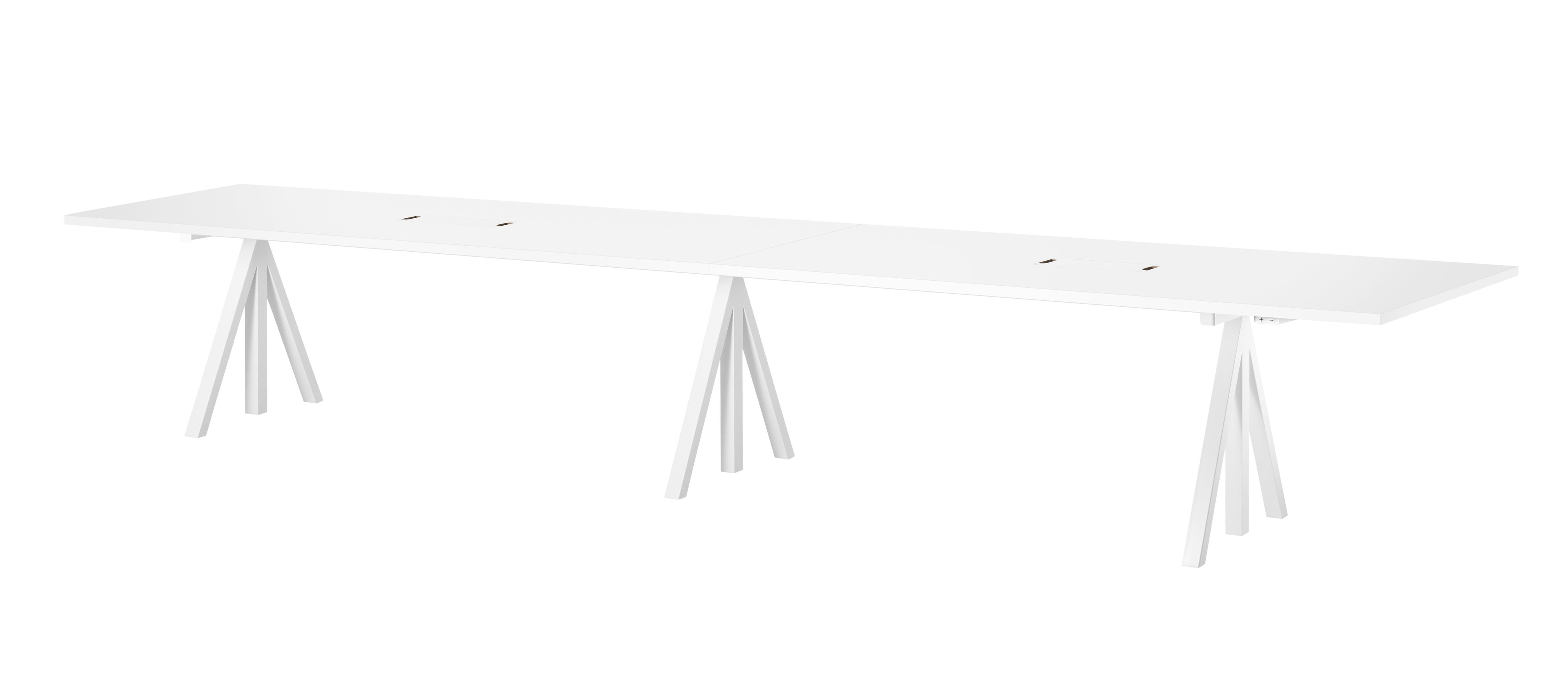 Height-adjustable conference tables 360x90 White/White laminate