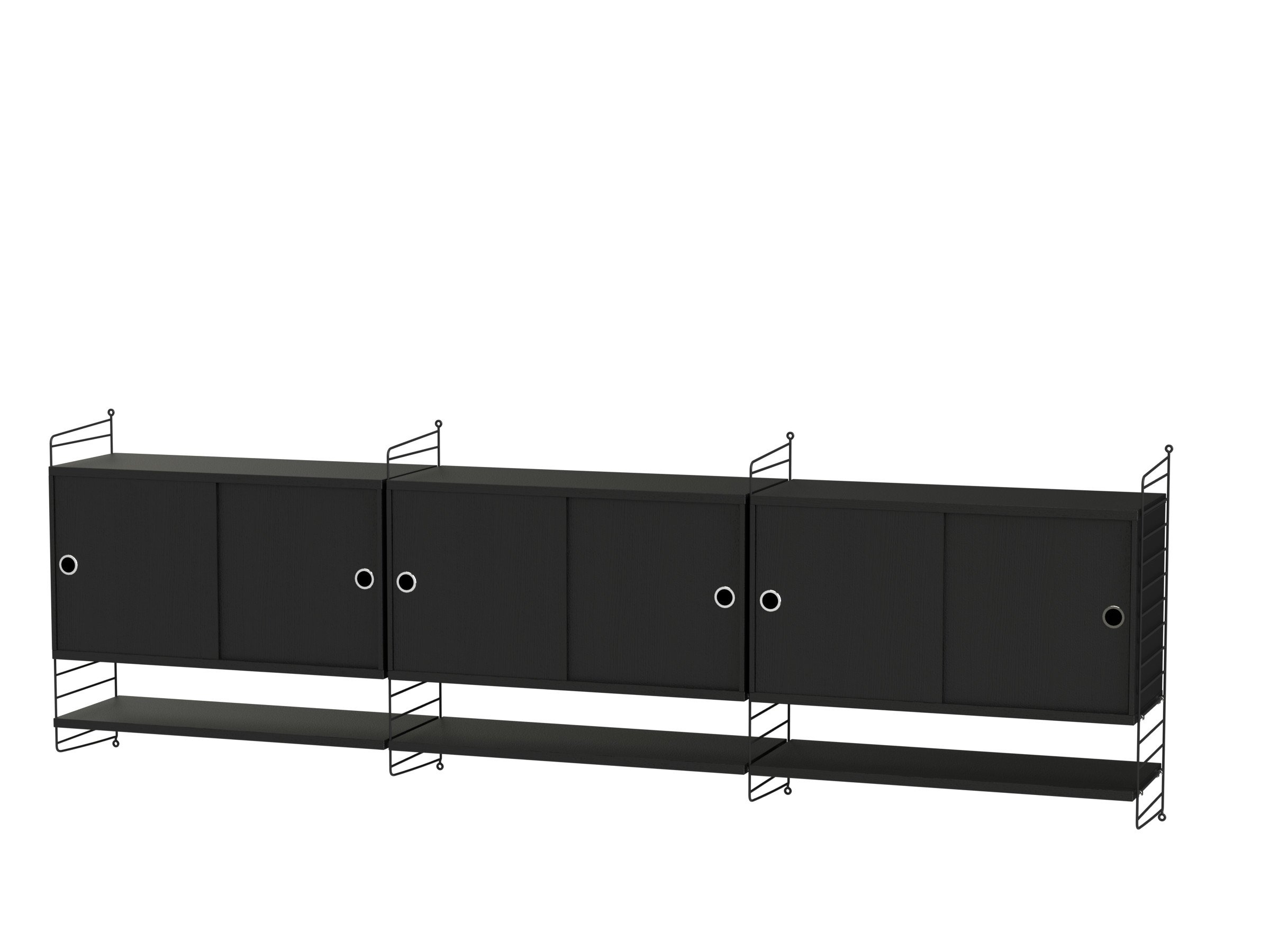 Wohnzimmer E Schwarz/schwarz gebeizte esche