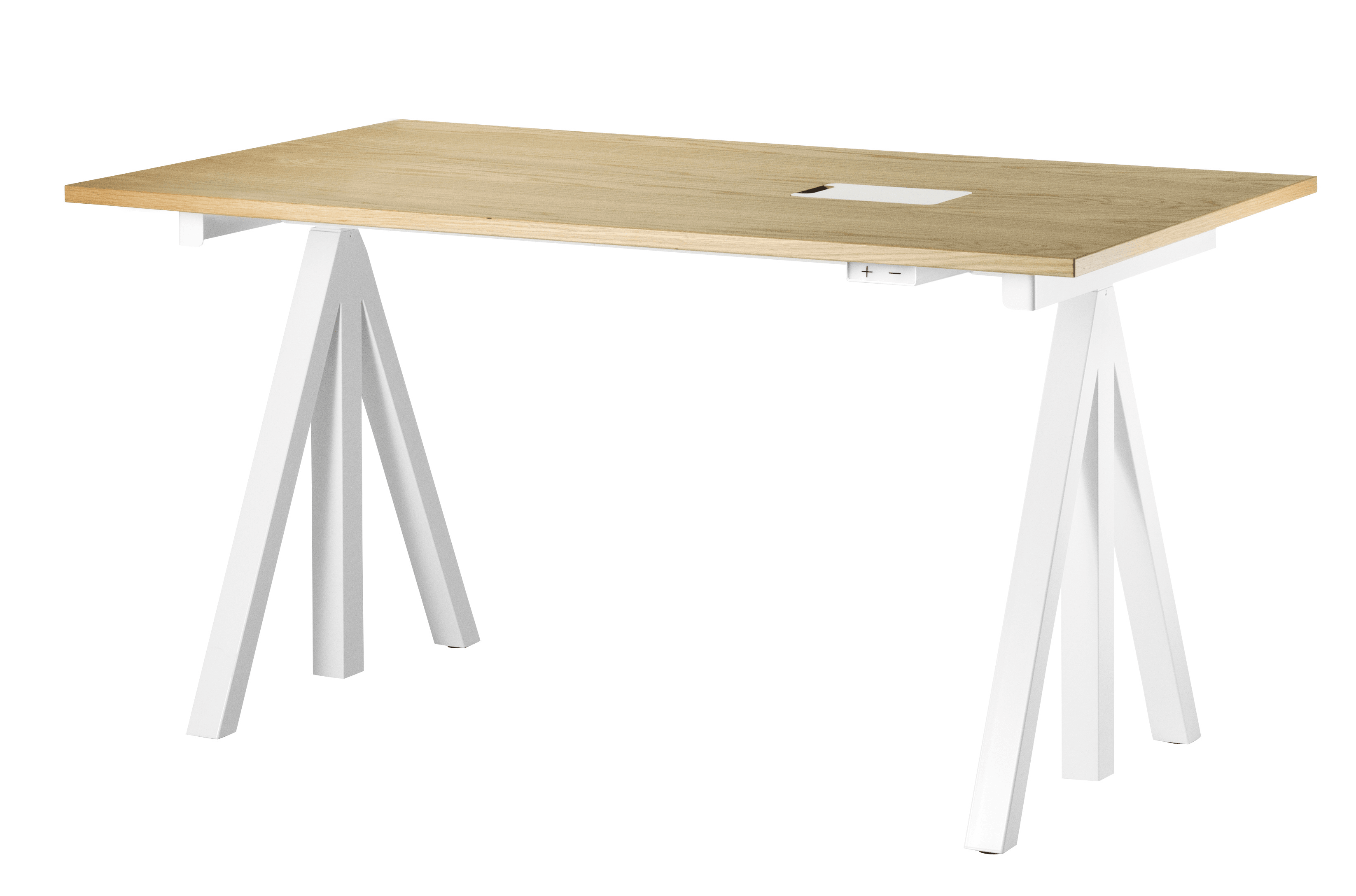 Height-adjustable work desk 140x78 White/Oak