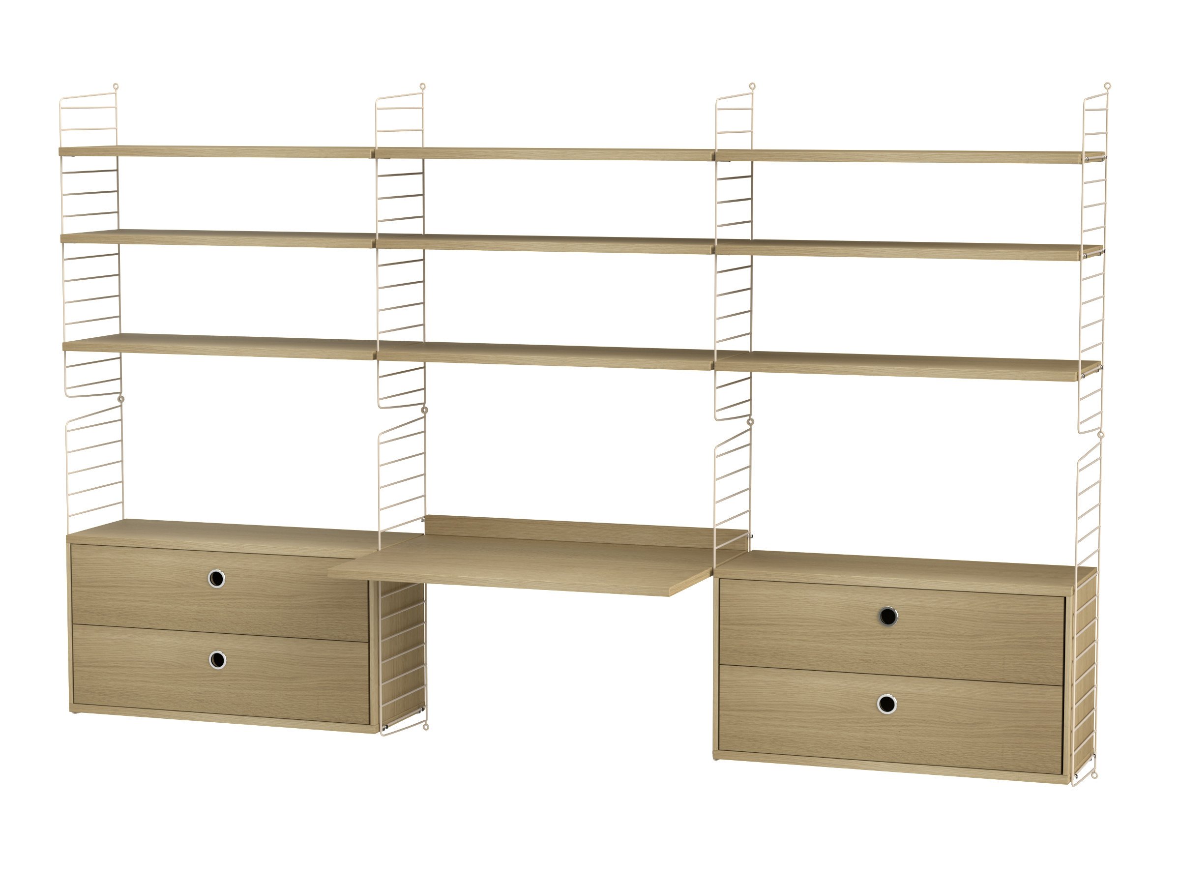 Arbeitsplatz F Beige/Eiche