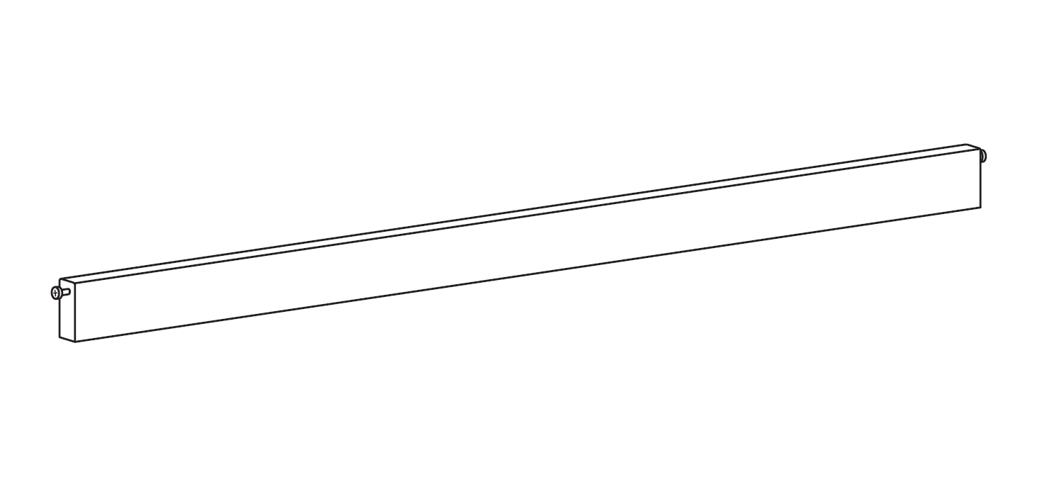 Back bar for work desk w78 cm White