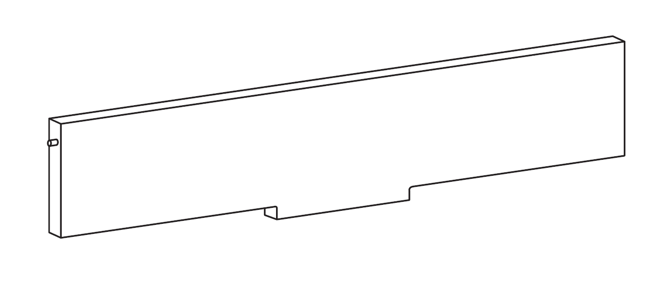 Back bar for media shelf w58 x h10 cm Anthracite