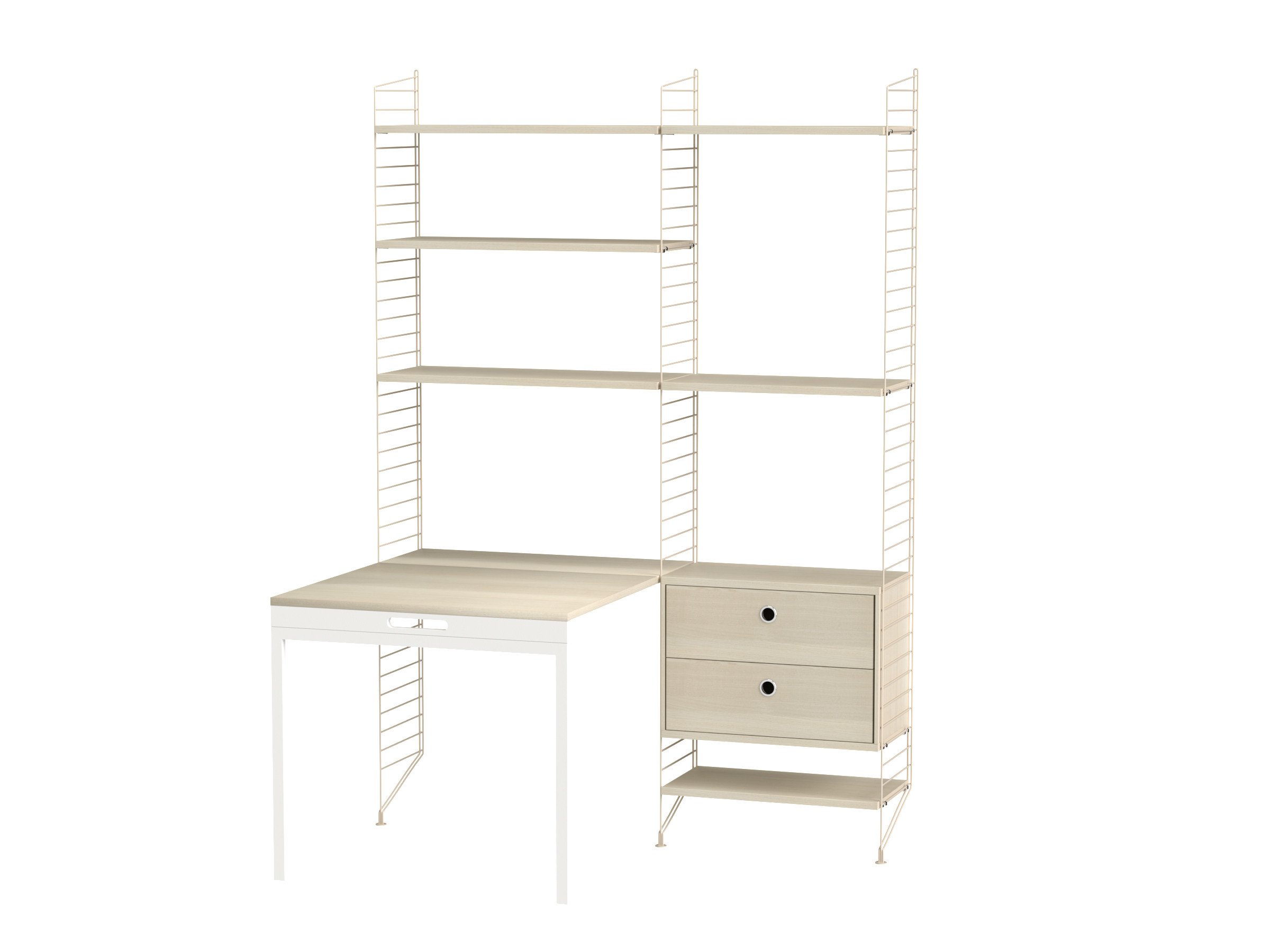 Arbeitsplatz E Beige/Esche