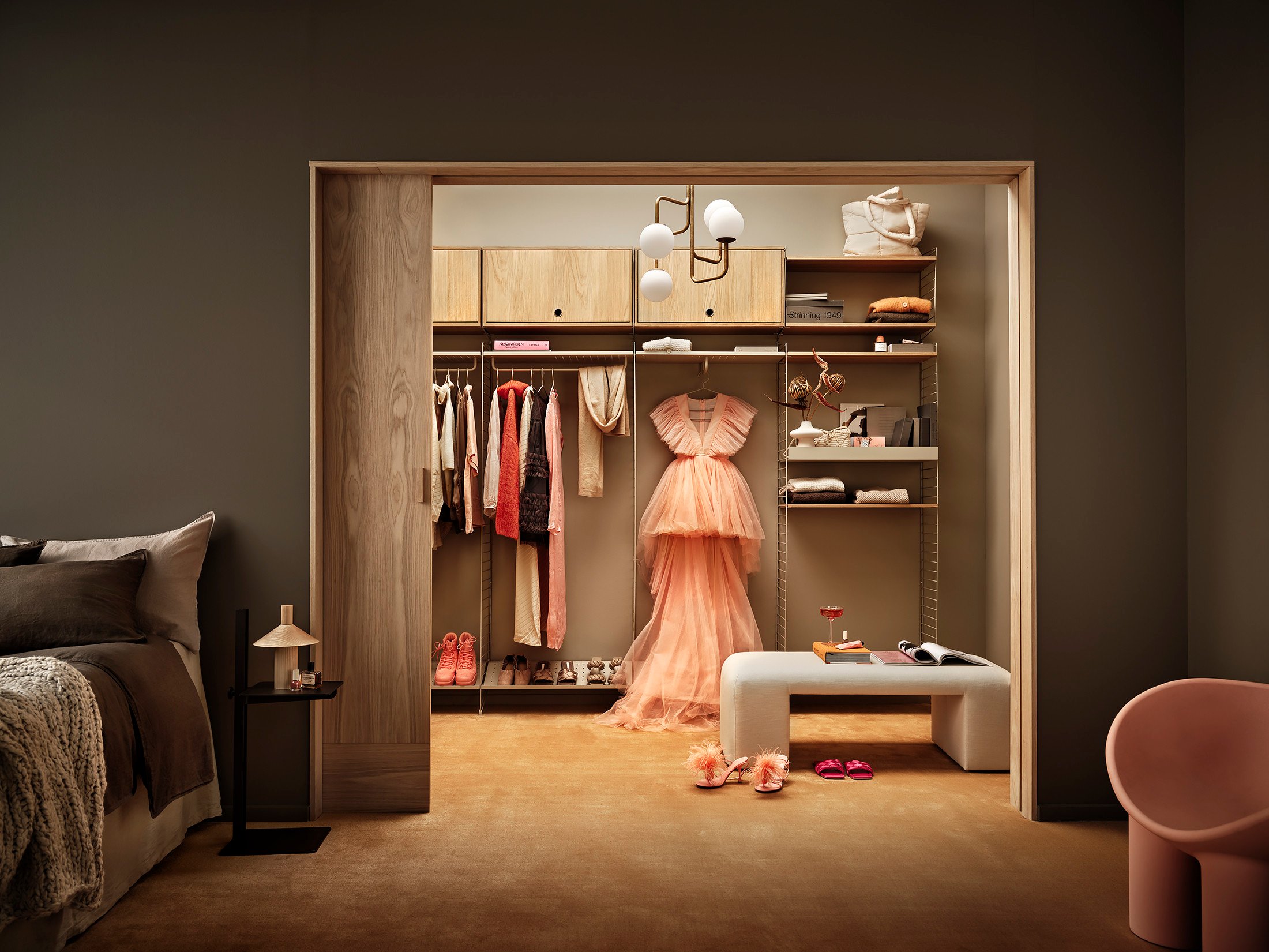 Cabinet with swing door w58 x d30 x h42 cm Beige