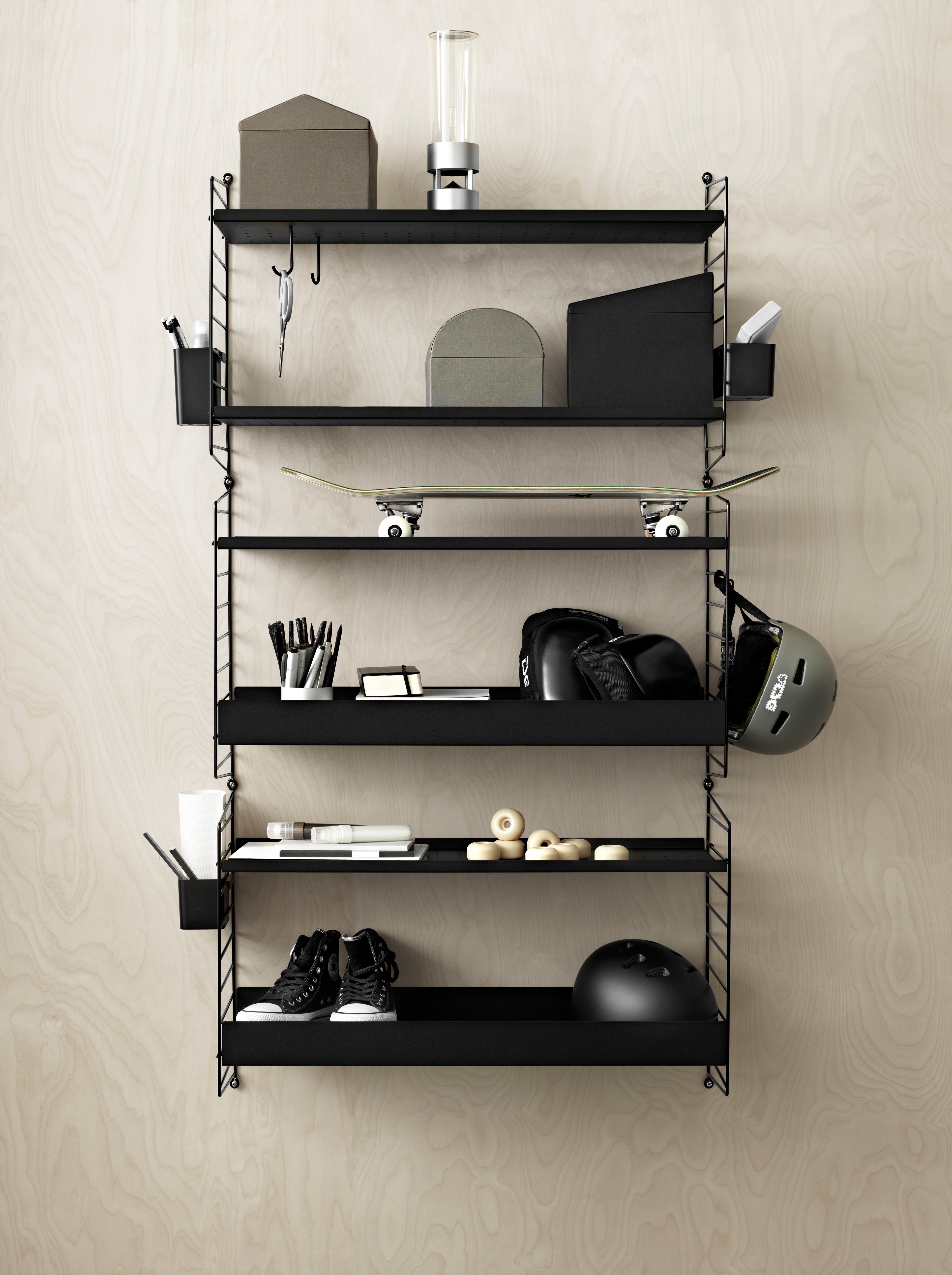Metal shelves low w78 x d20 cm White